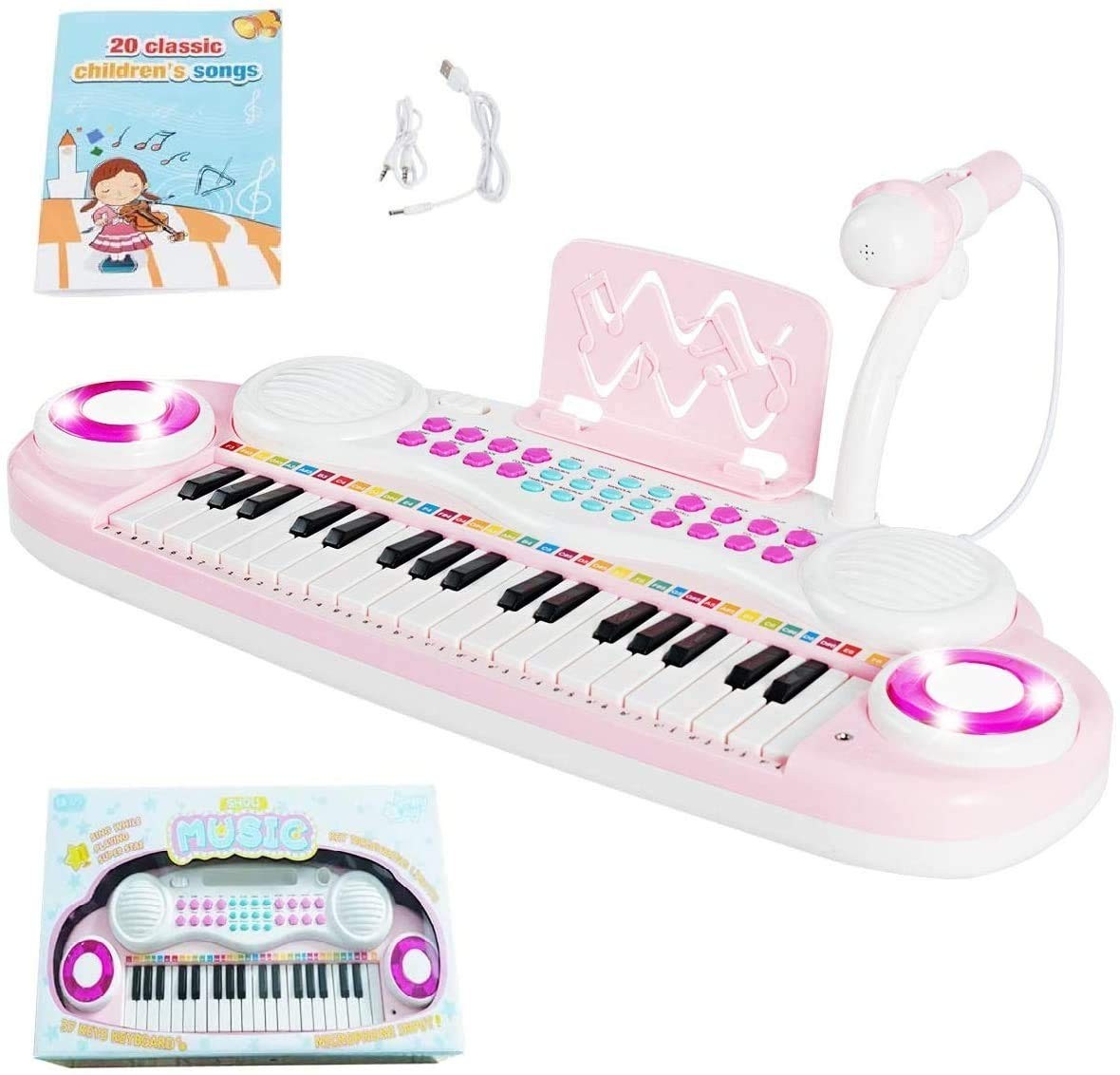 Costzon 37 Keys Electronic Keyboard Piano - Pink