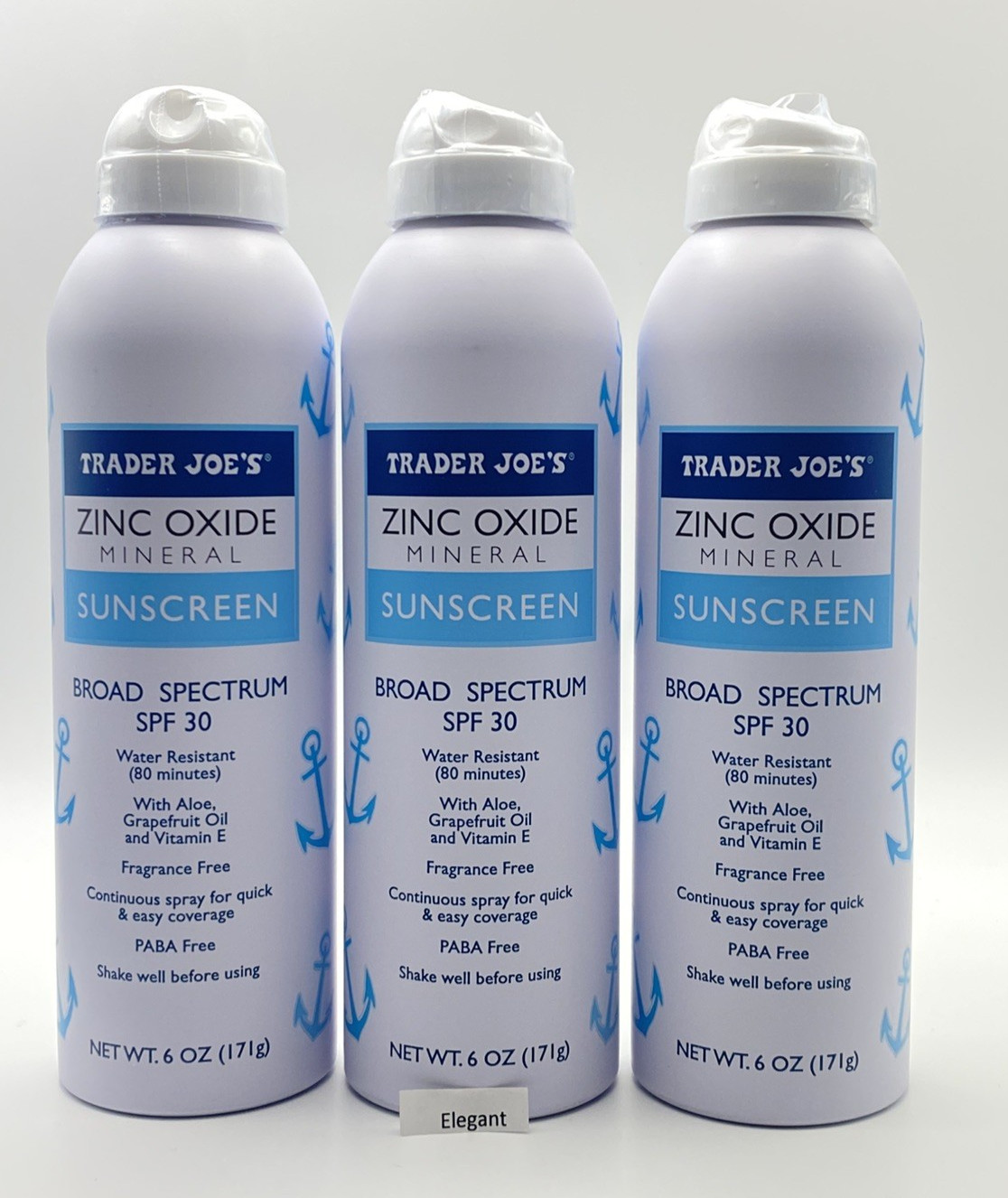3 Packs Trader Joe's Zinc Oxide Mineral Spray Sunscreen SPF 30+ Broad Spectrum