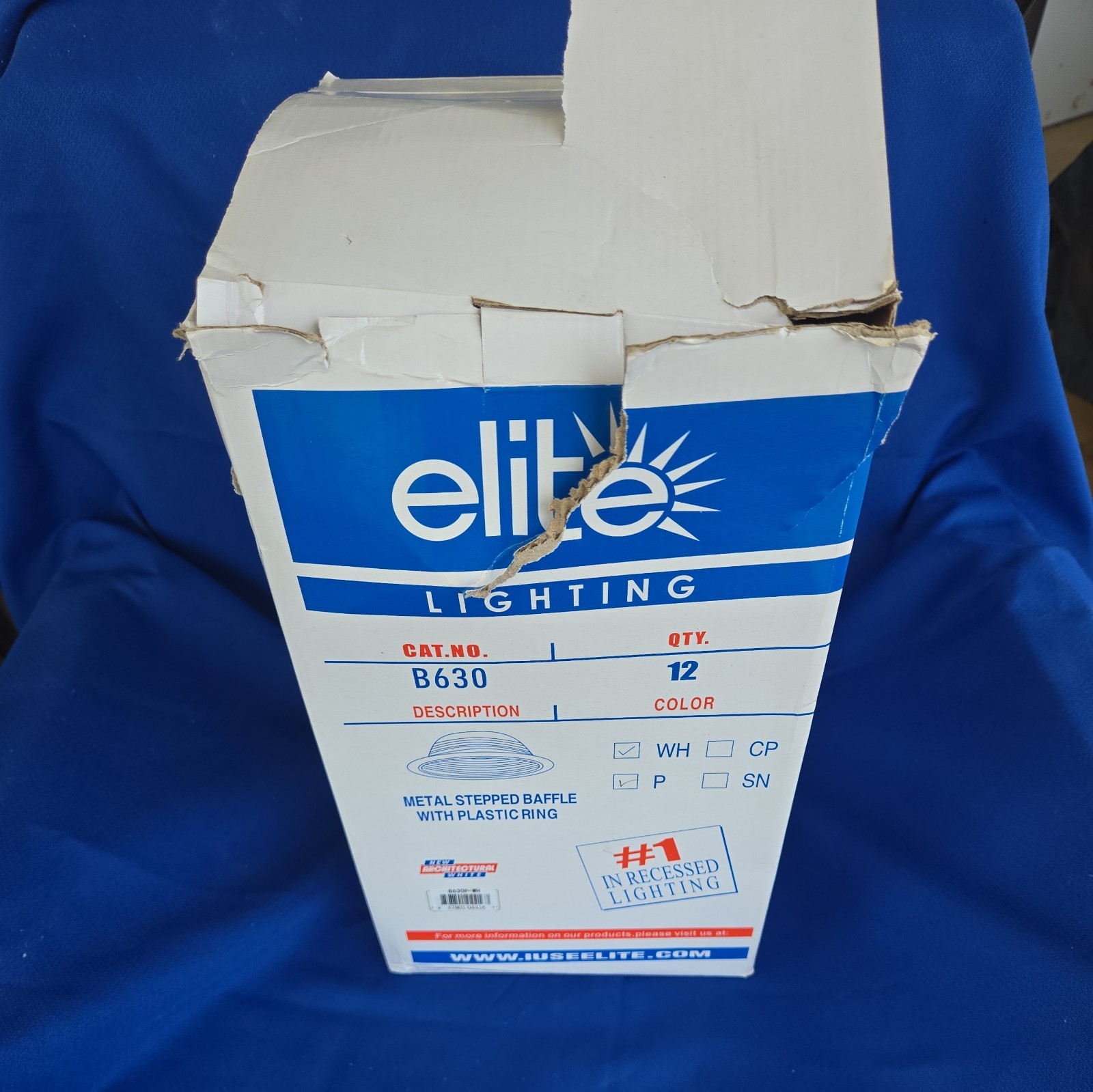 Brand new 12 Pack - 6" Inch White Baffle Recessed Can Light Trim Elite 