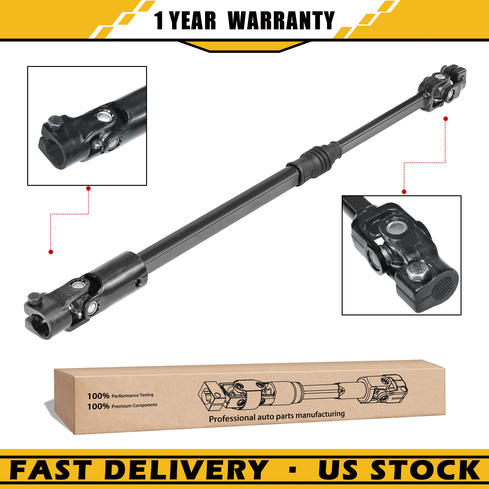 New Lower Intermediate Steering Shaft For Jeep Wrangler 1987-1995 52007017