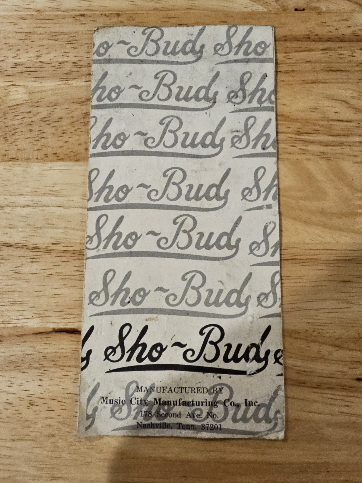 Sho-Bud Pedal Steel Guitar Registration Card April 1978    Music City Mfg. Co.