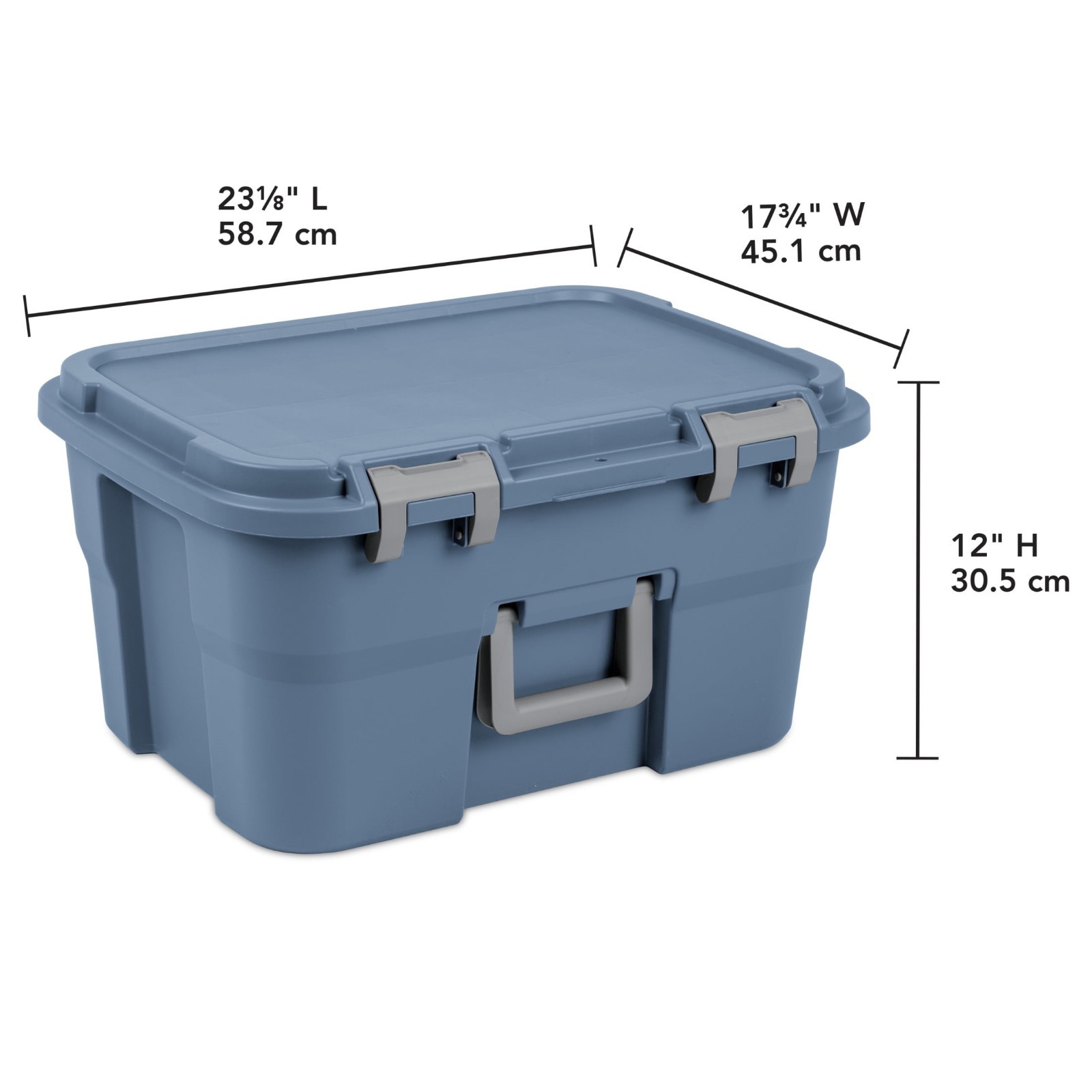 2 Pack Sterilite 14 Gallon Lockable Footlocker Storage Bin Blue with Handle