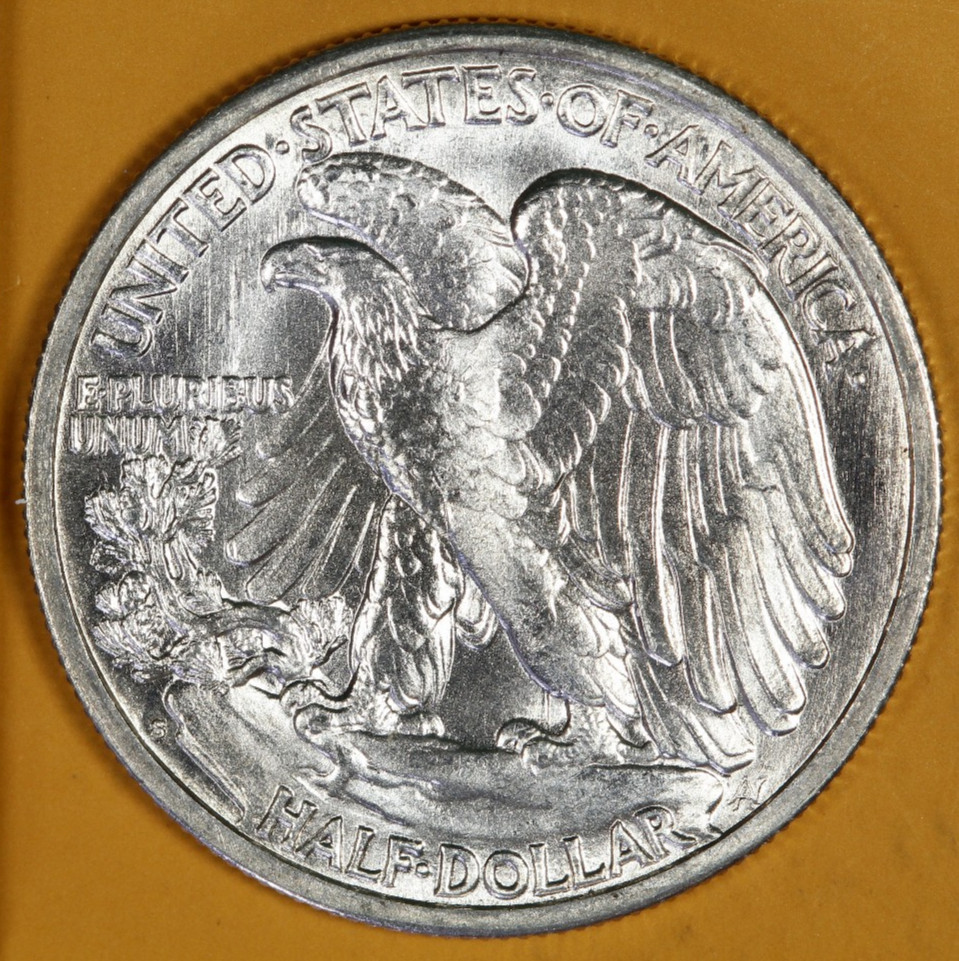 1942 S - Walking Liberty Half Dollar - 50¢ - BU - Details Cleaned