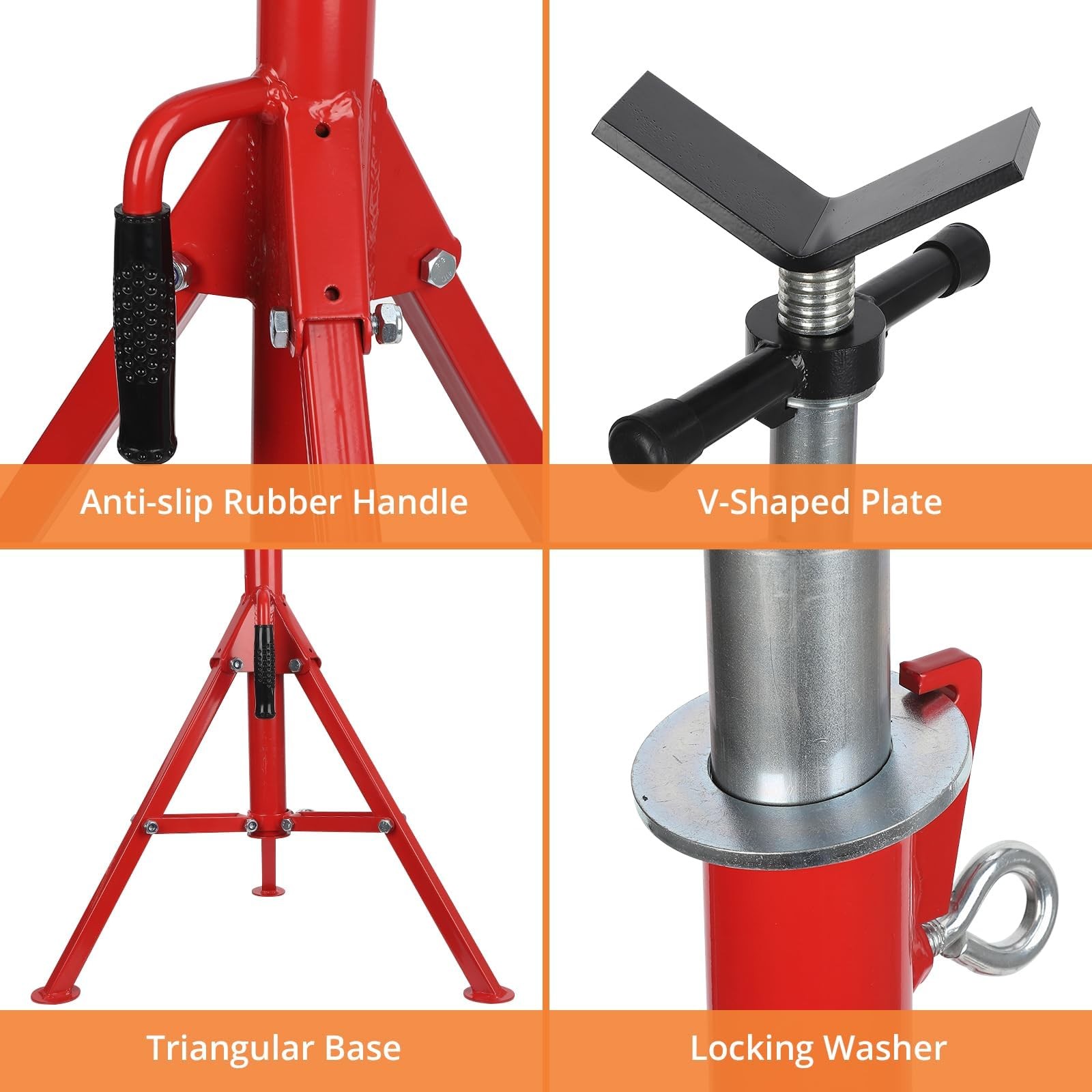 ✨V-Head Pipe Stand 28"-52" Height Pipe Jack Stand 2500Lb Capacity Heavy-Duty