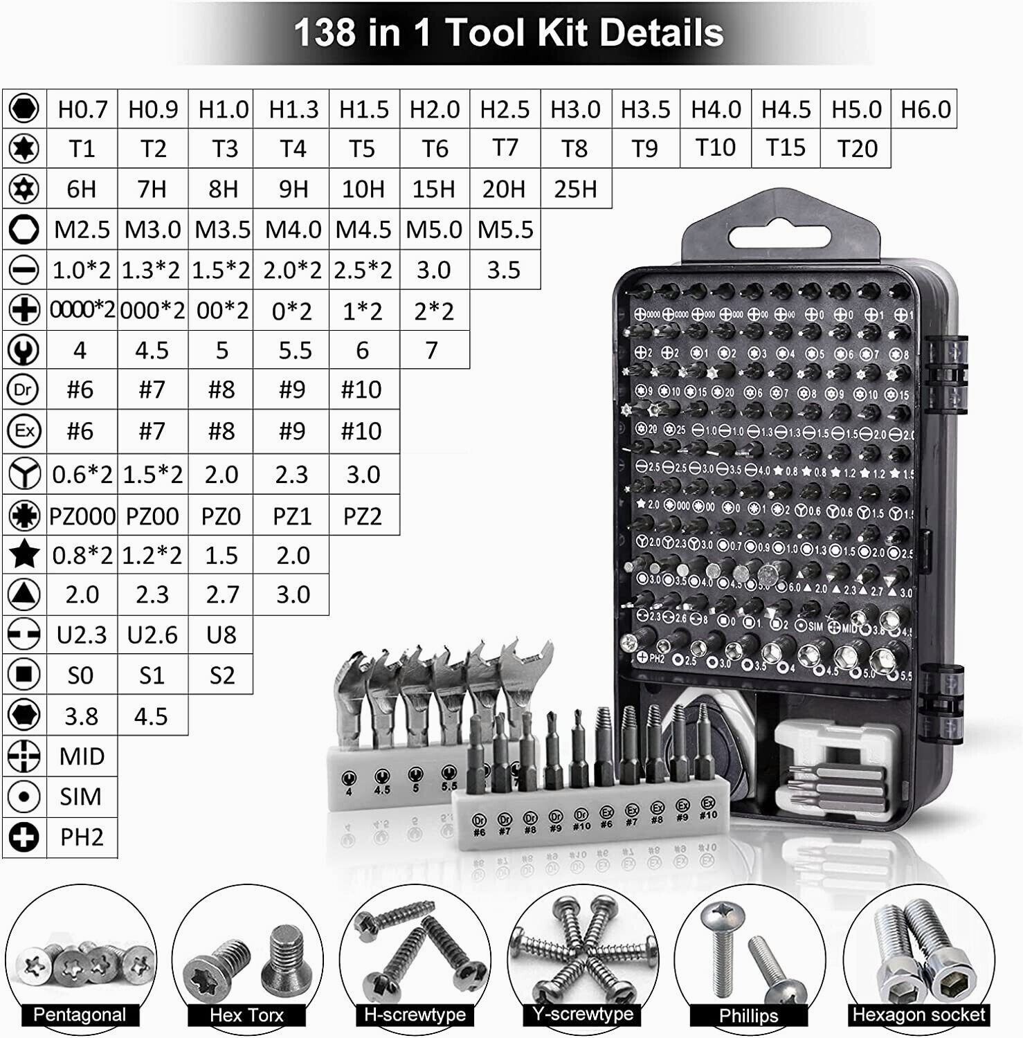 Precision Screwdriver Set Mini 138 in1 Multi-function TORX Magnetic Repair Tool