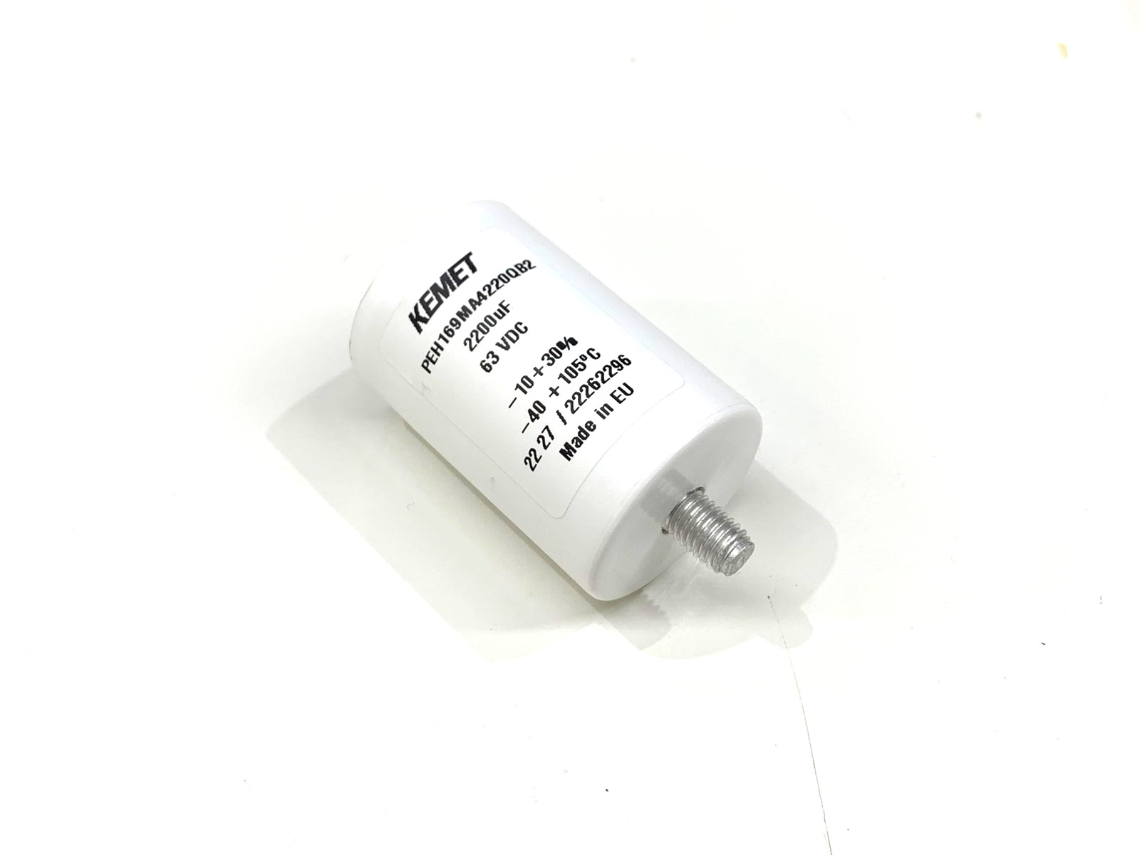 Kemet 2200µF 63V Aluminum Electrolytic Capacitor Radial Can Screw Terminal Mount
