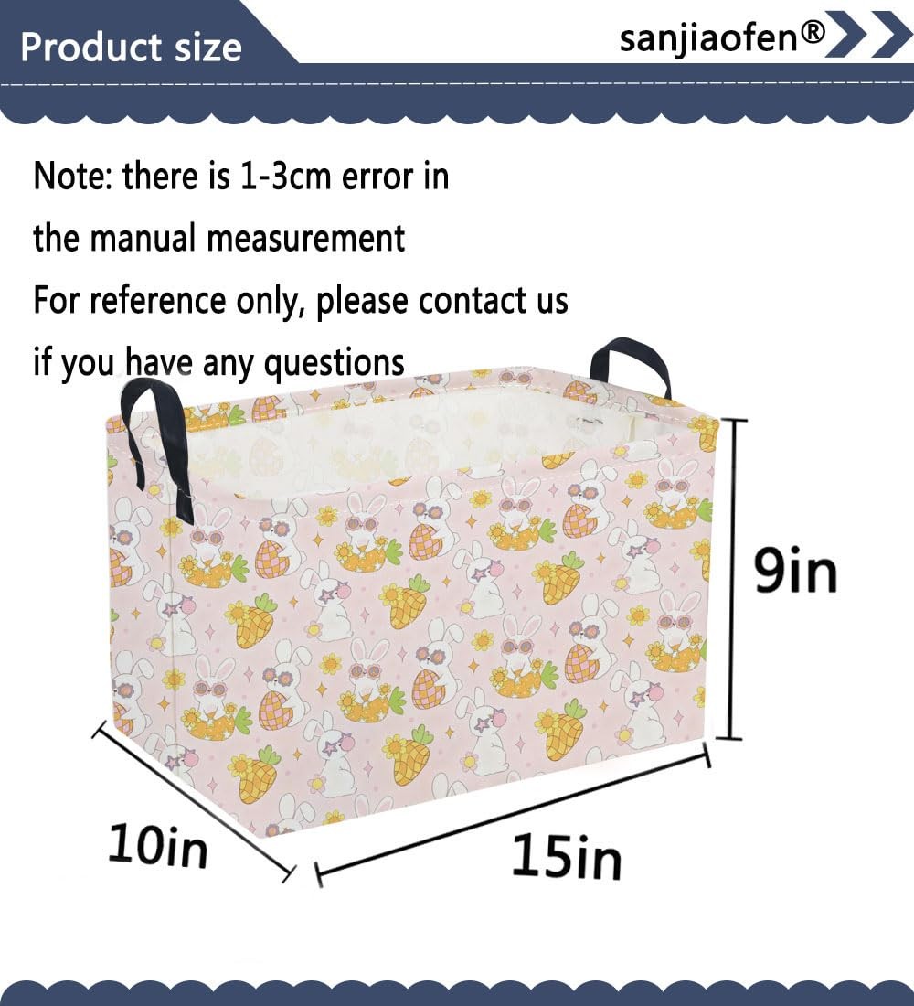 Sanjiaofen Rectangular Easter Baskets, Easket Basket for Kids.Cute Storage Ba...