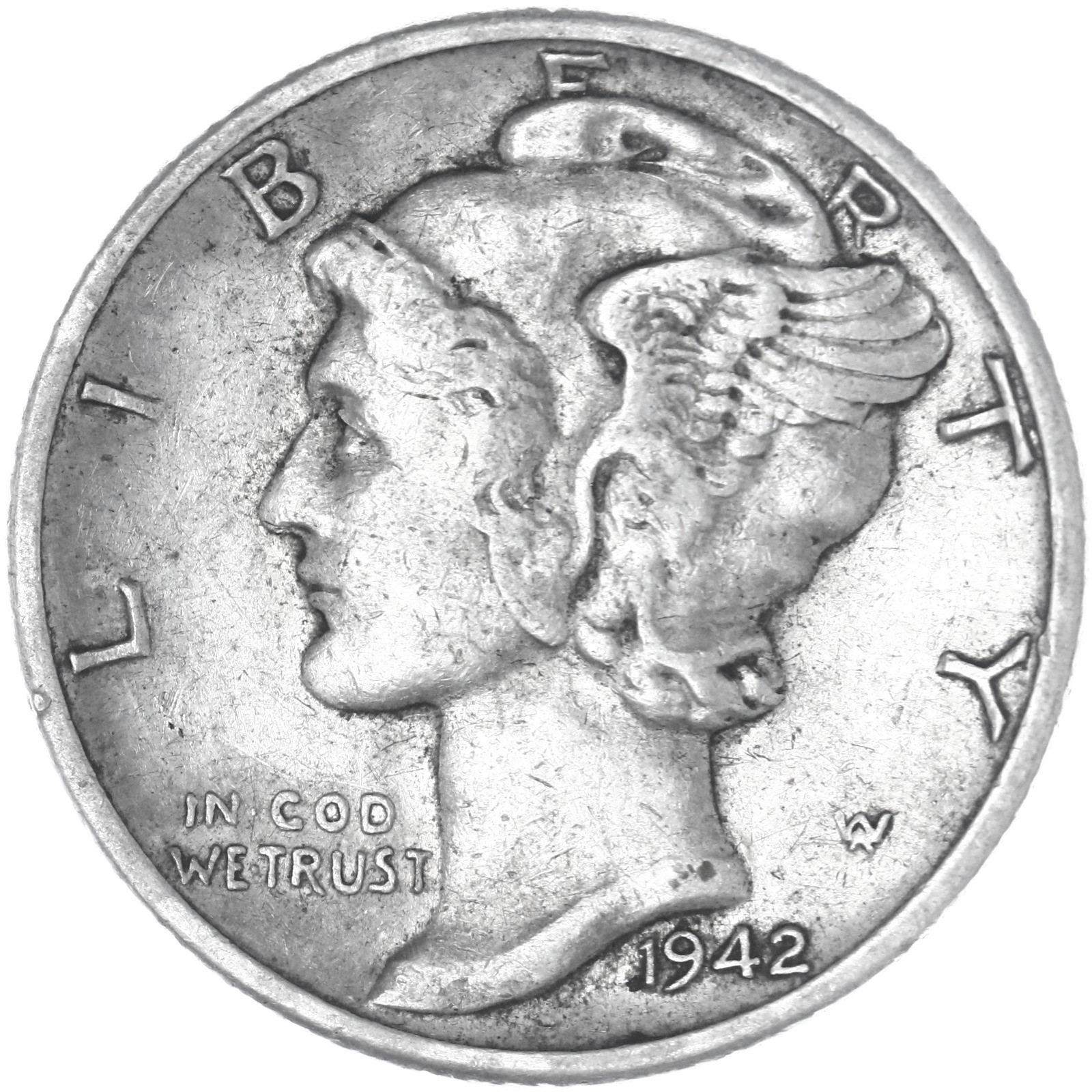 1942 D Mercury Dime 90% Silver Extra Fine XF