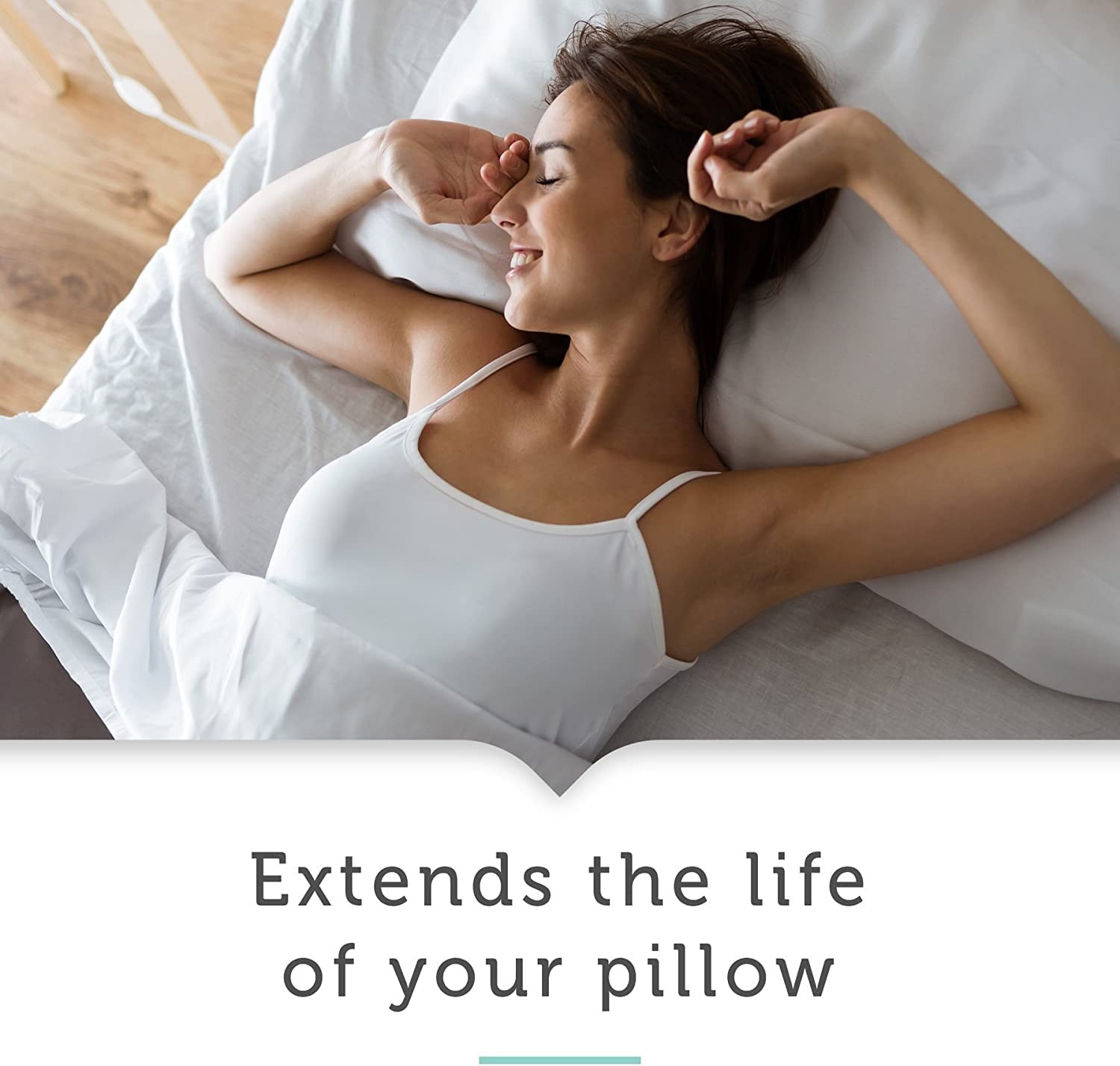 AllerEase 100% Breathable Cotton Pillow Protector for Sleeping - 4 Pack,White
