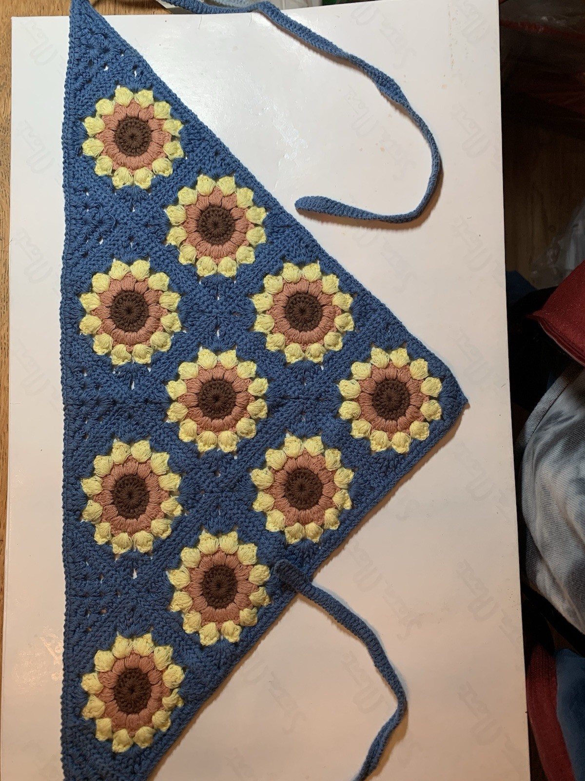 hand crochet kerchief hair scarf head band bandana with ties your choice $10.00