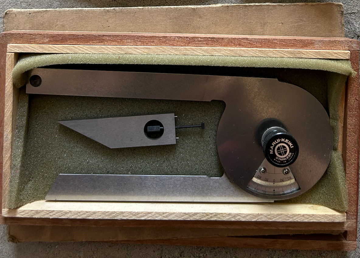 Vintage Marui Keiki Machinist Protractor Tool in Box