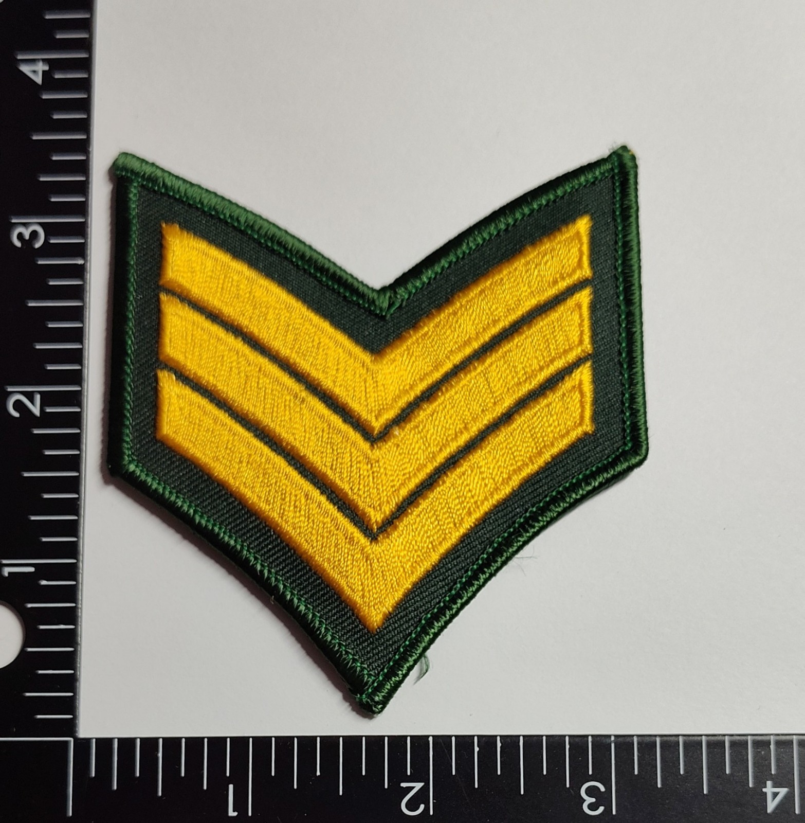 Vietnam Era US Army Sergeant Green Stripes Patch High Quality Hook Loop