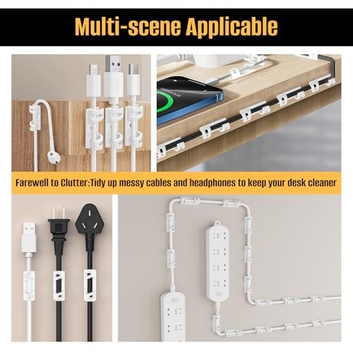 50 Pcs Self Adhesive Cable Clips,Upgraded Cable Management with Screw