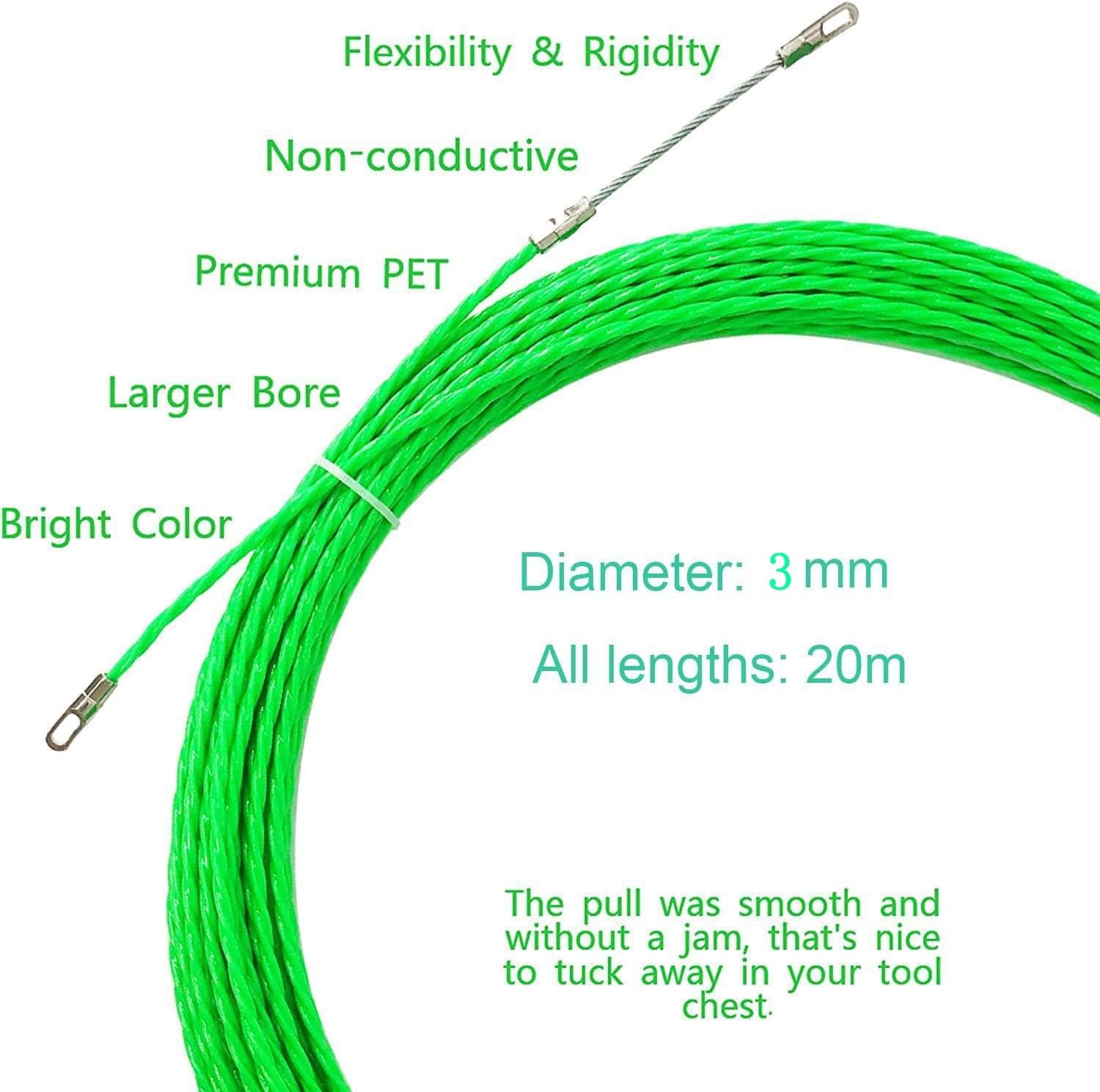 Electrical Fish Tape 65.6FT | 3.0 mm Wire Fish Tape Wire Puller | Wire Snake ...