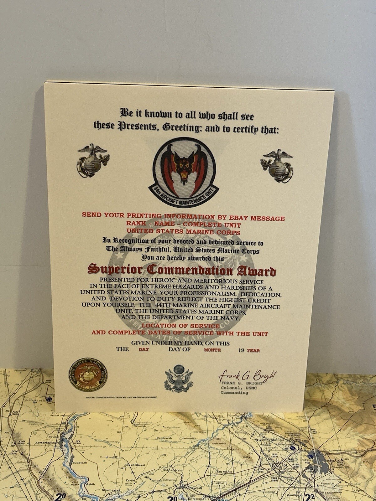 U.S.M.C. / 44TH MARINE AIRCRAFT MAINTENANCE UNIT - SUPERIOR COMMENDATION AWARD
