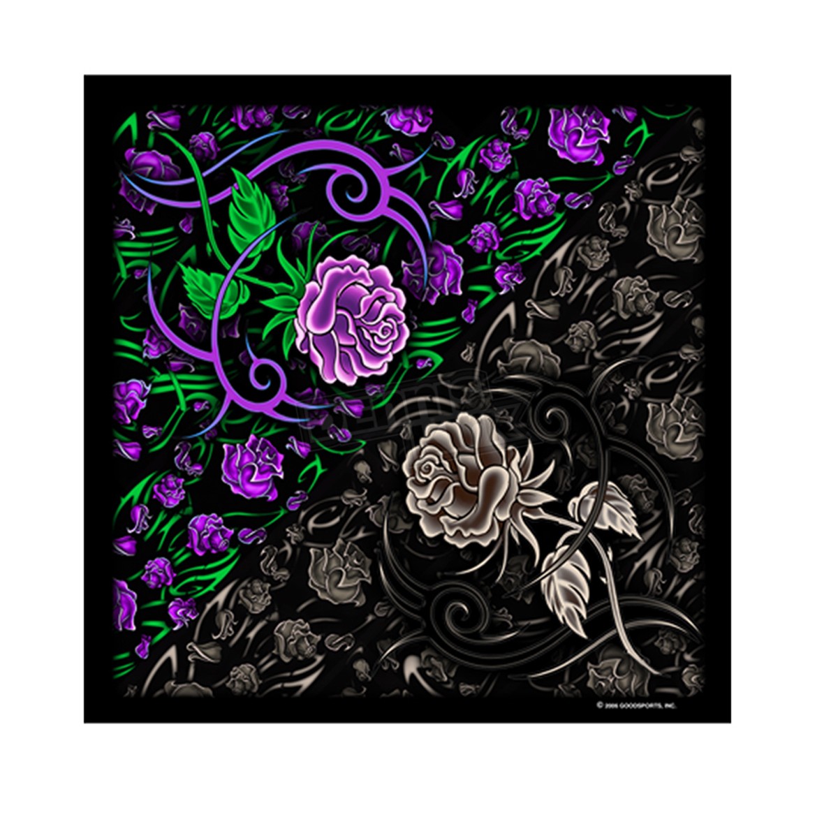 Hot Leathers Tribal Rose Bandana - BAB1001 - ( Black )