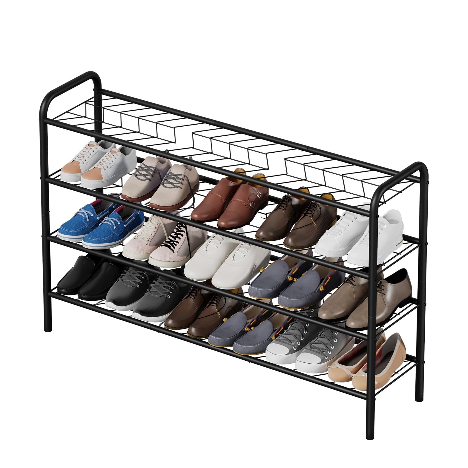 Shoe Rack,Long Shoe Organizer for Closet,4 Tier Shoe Storage for Entryway | W...