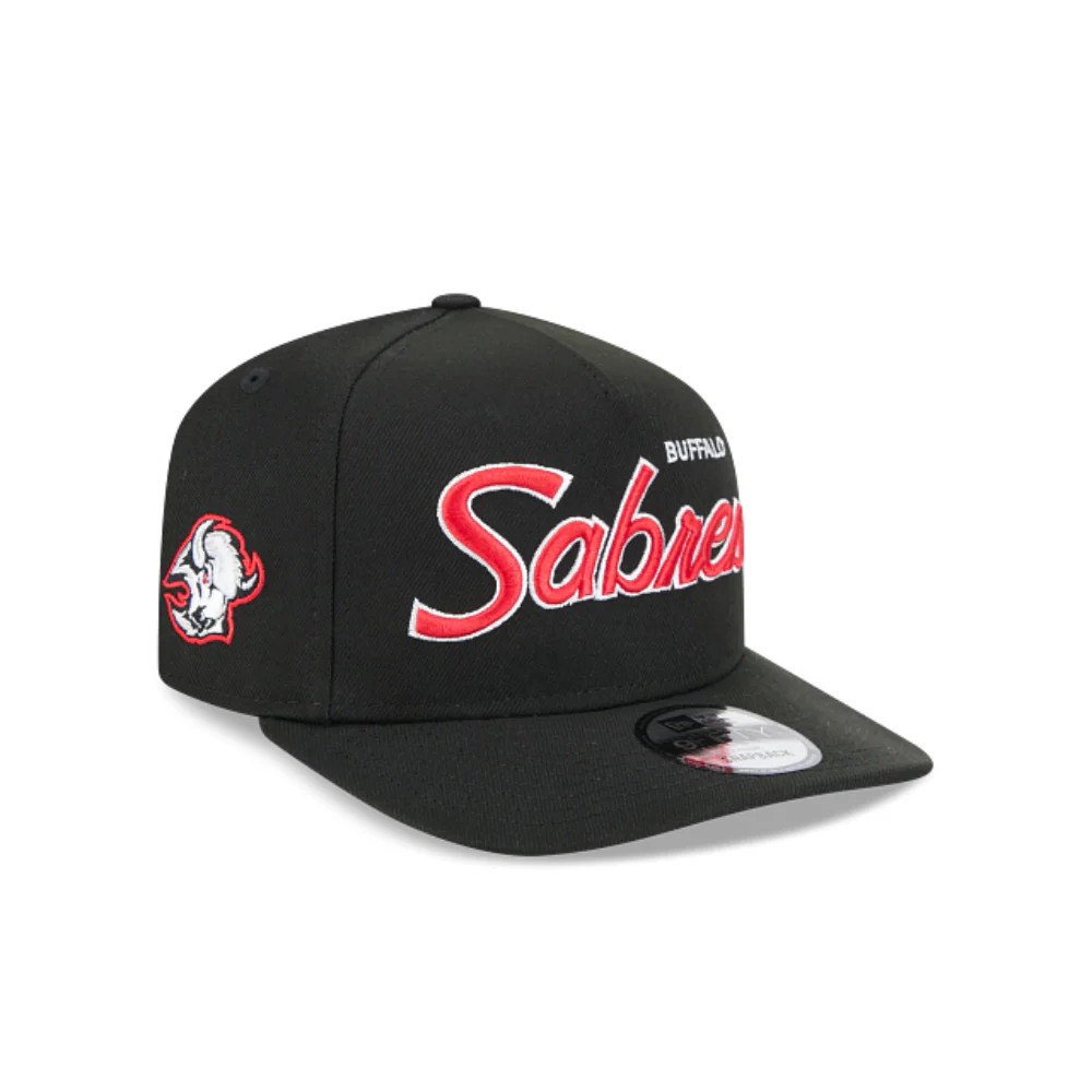 BUFFALO SABRES 9FIFTY A-FRAME NEW ERA NHL SCRIPT SNAPBACK HAT