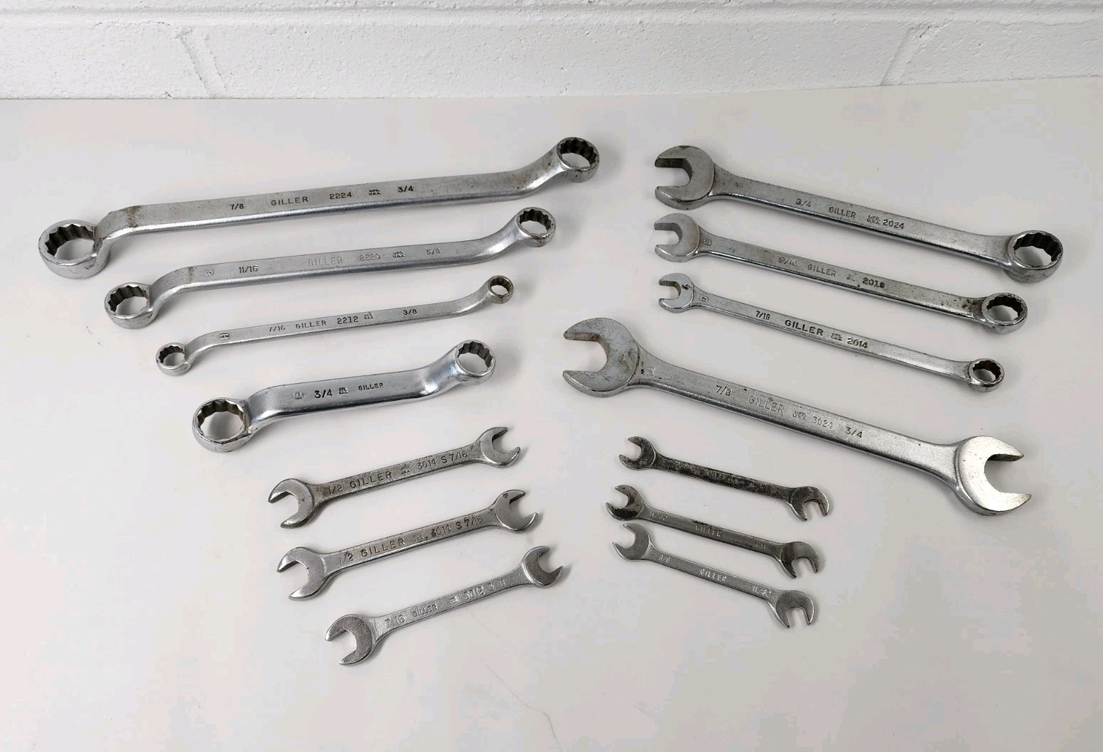 Vintage 14 Piece Giller Misc Wrench Lot - Combination /Double Offset Box Wrench