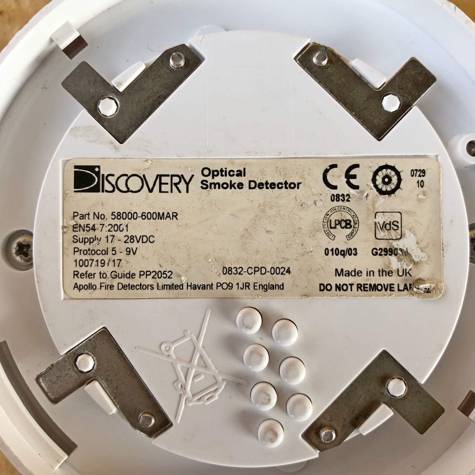 APOLLO 58000-600MAR OPTICAL SMOKE DETECTOR