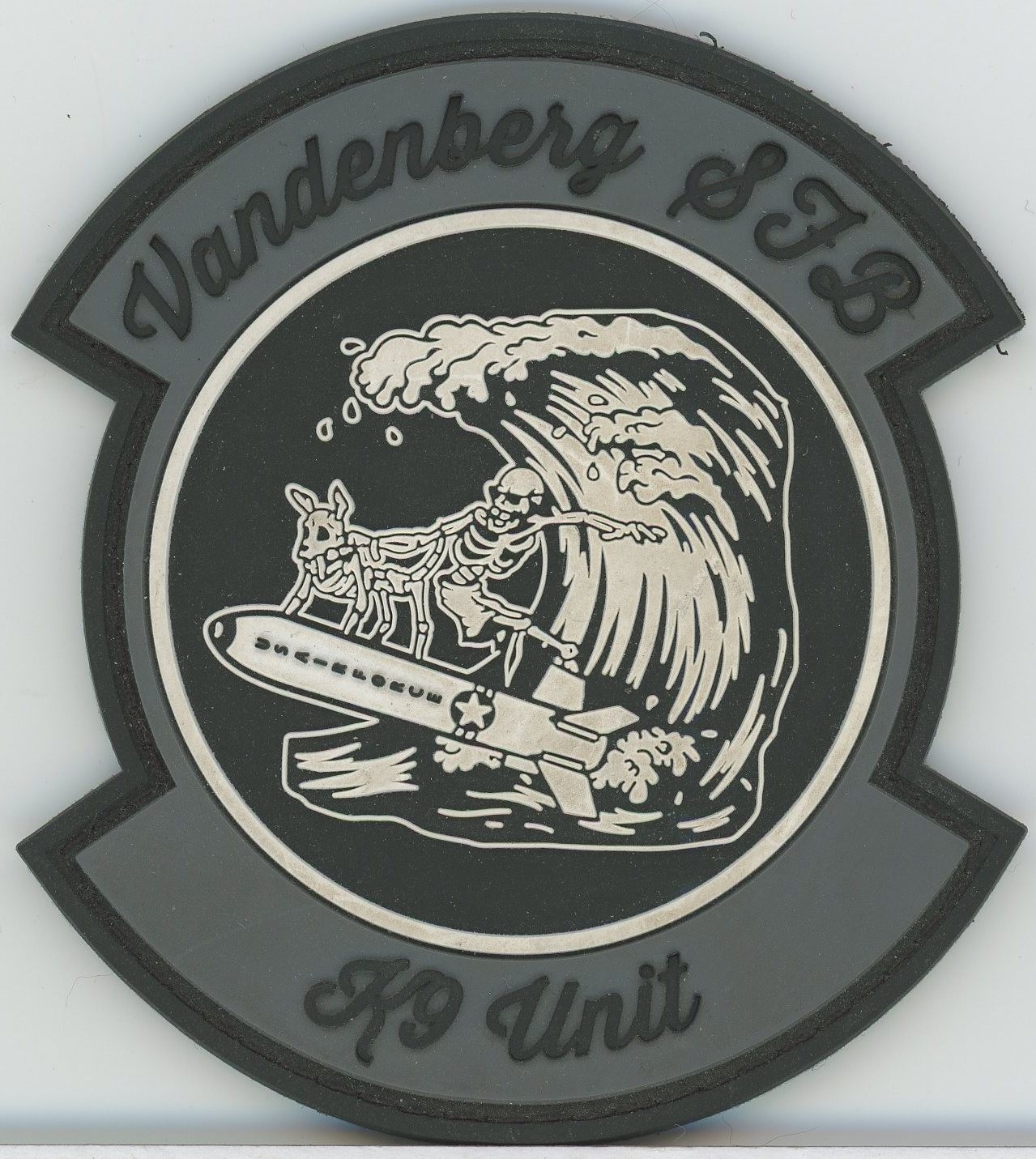 Vandenberg Air Force Base K9 Unit Rubber Hook and Loop Patch