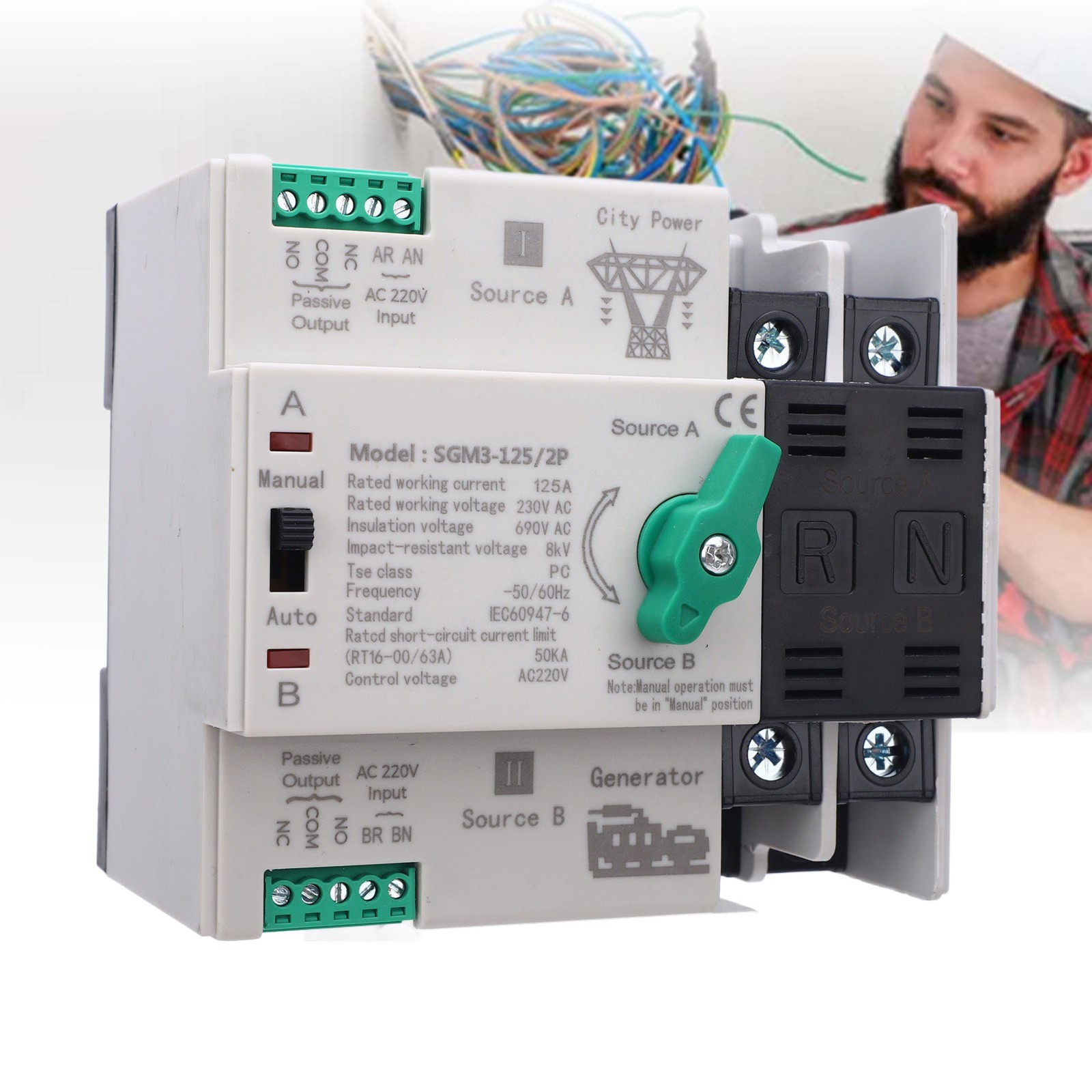 125A Double Power Automatic Transfer Switch For Generator Excellent