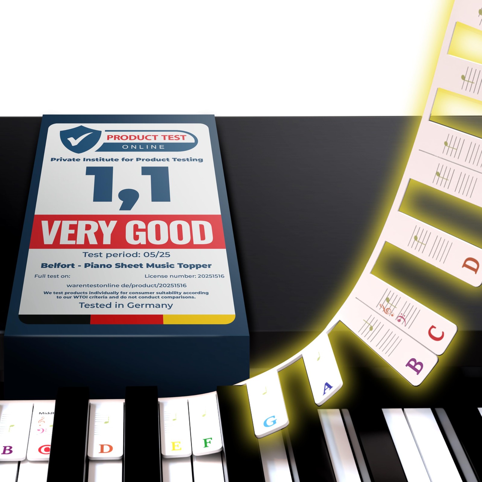 Removable Piano Klavier Zubehör für 88 & 61-Tasten, Silicone Colorful