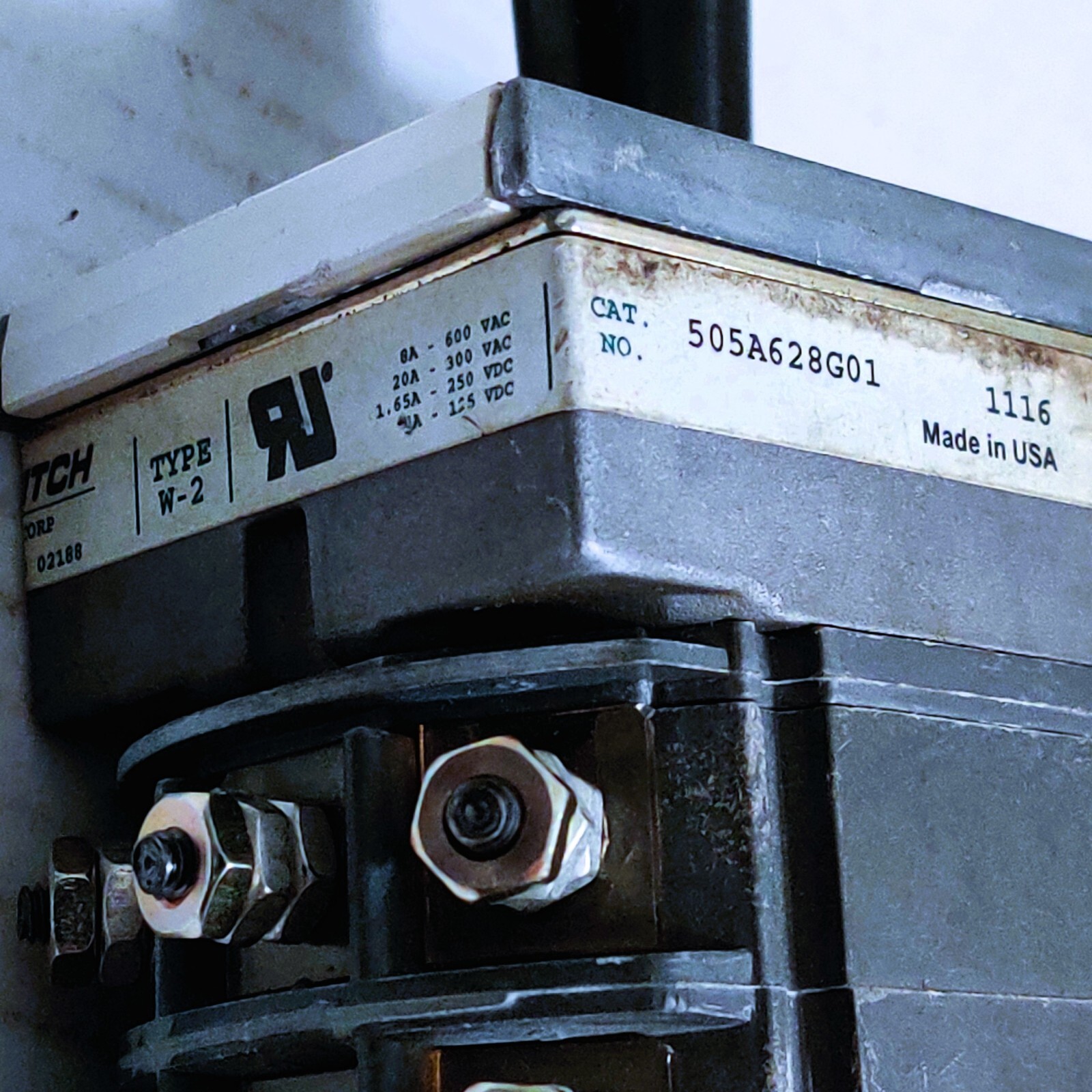 ELECTROSWITCH 505A628G01 TYPE W-2 ROTARY SELECTOR SWITCH