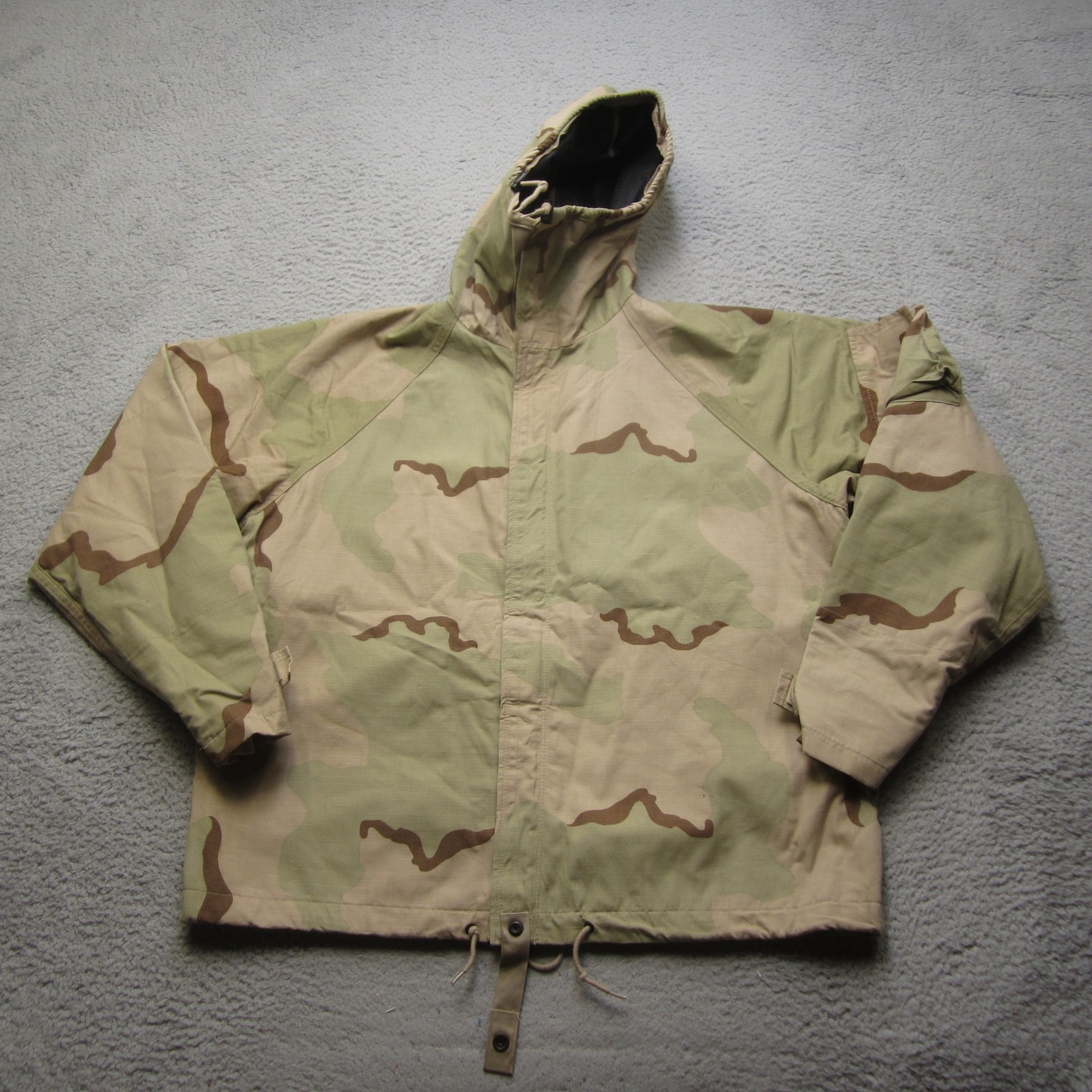 Vintage Military Chemical Protective Jacket Mens M Long Hooded Camo 90s