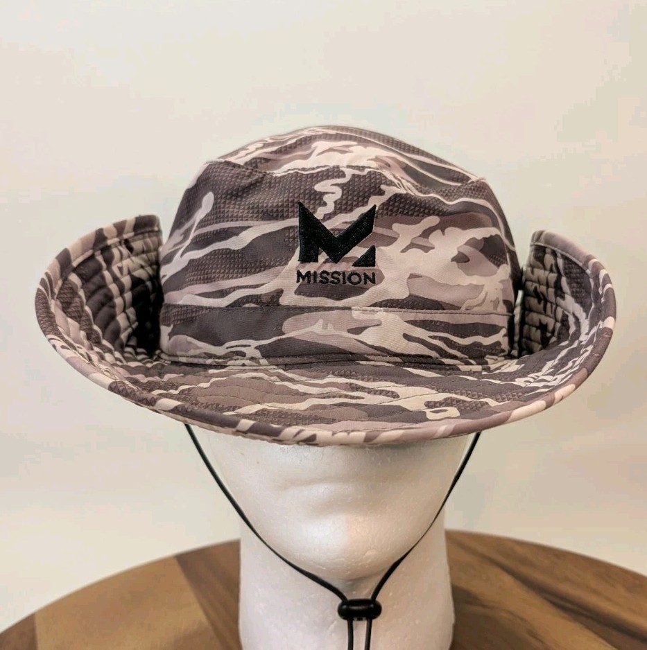 Mission Cooling Bucket Hat Camo Wide Brim Sun Hat Fishing UV Protection