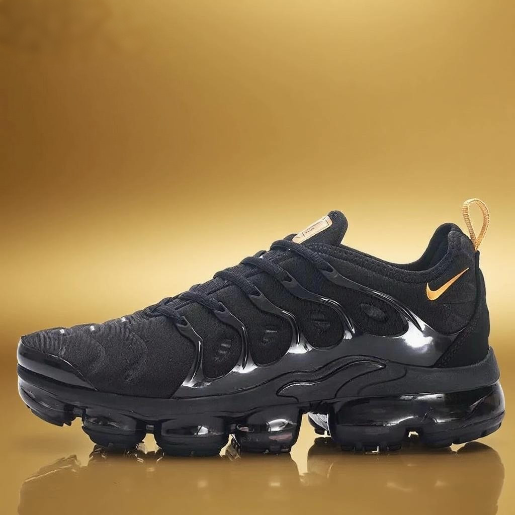 New Nike Air Vapormax Plus TN Men's Black Gold Running Shoes Size 7-13