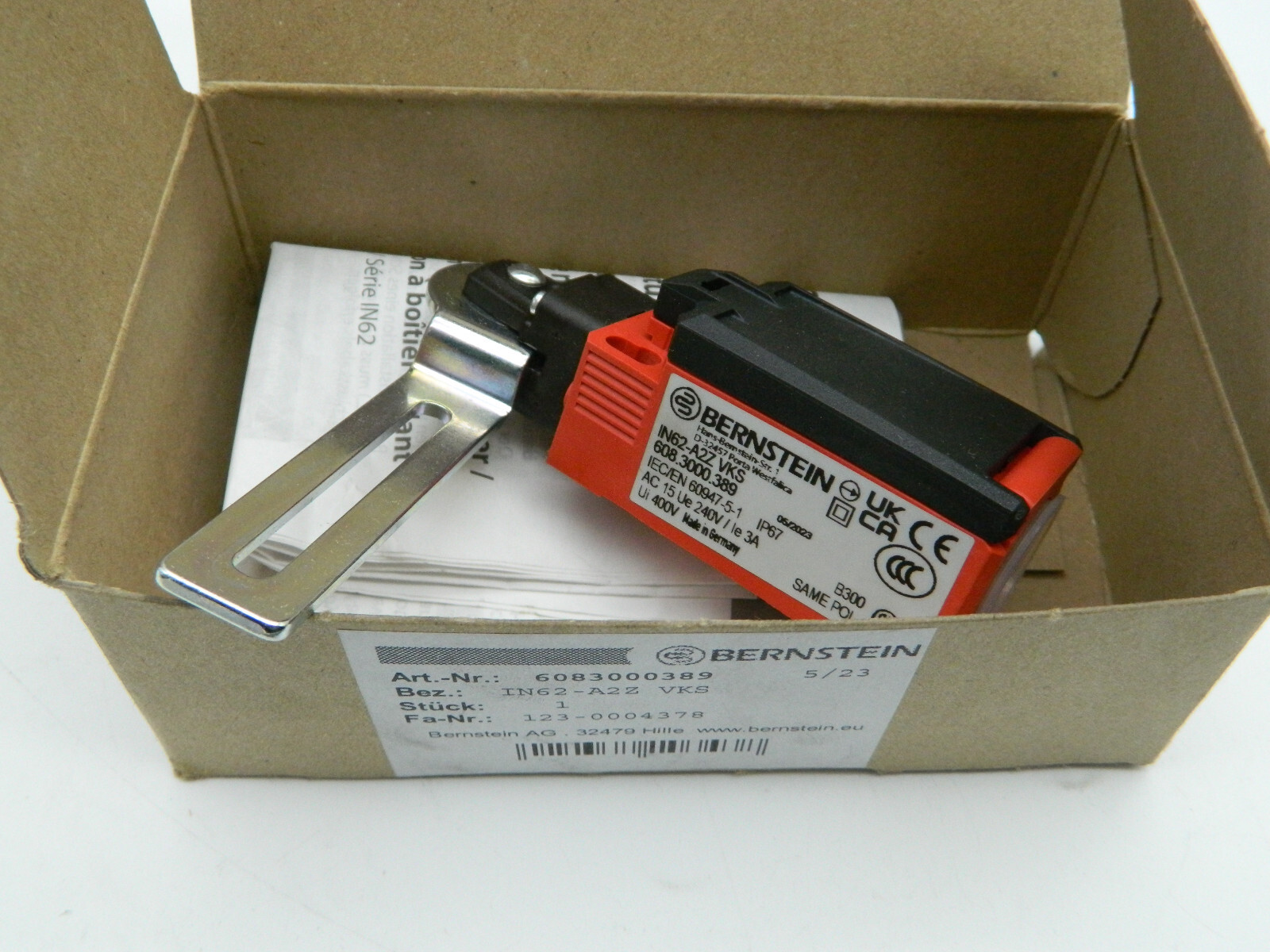Bernstein Positionsschalter IN62-A2Z VKS IP67 Einzelpositionsschalter 6083000389