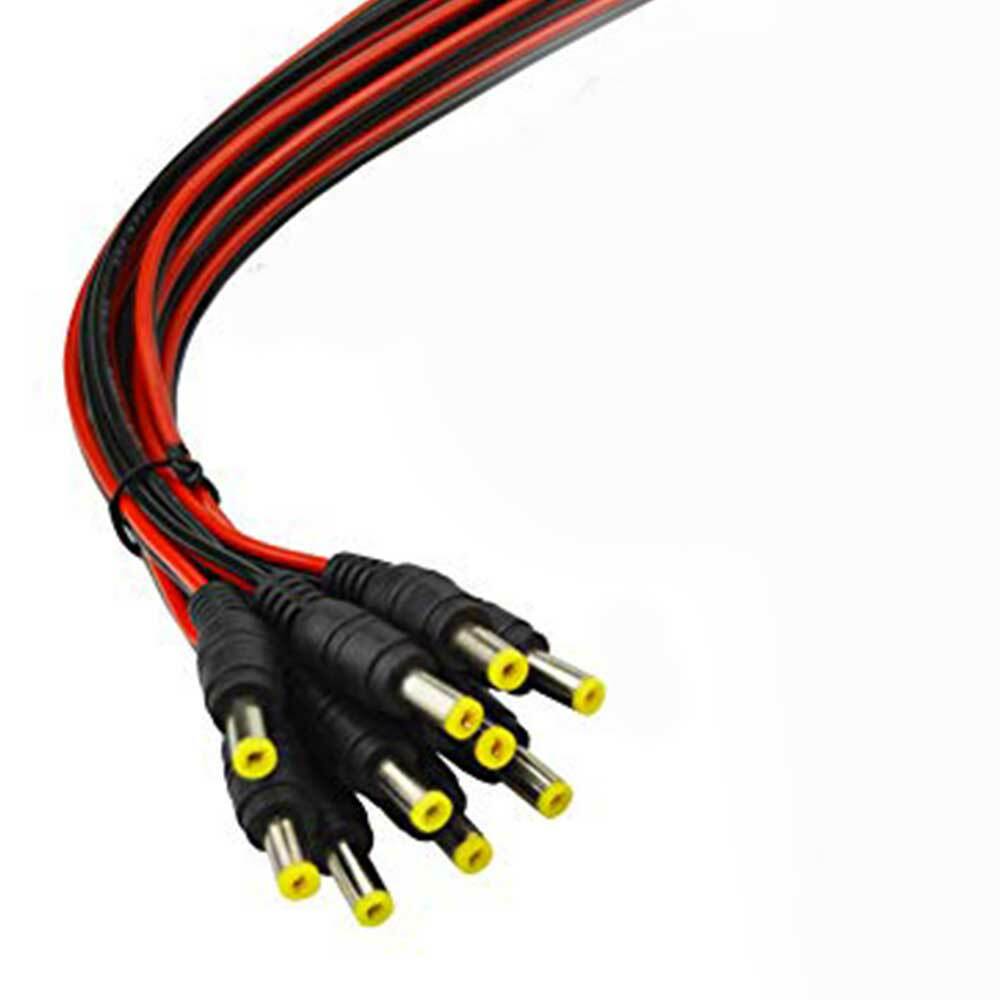 30 Pcs DC Power Cable Male Connector CCTV Security Camera Pigtail COPPER