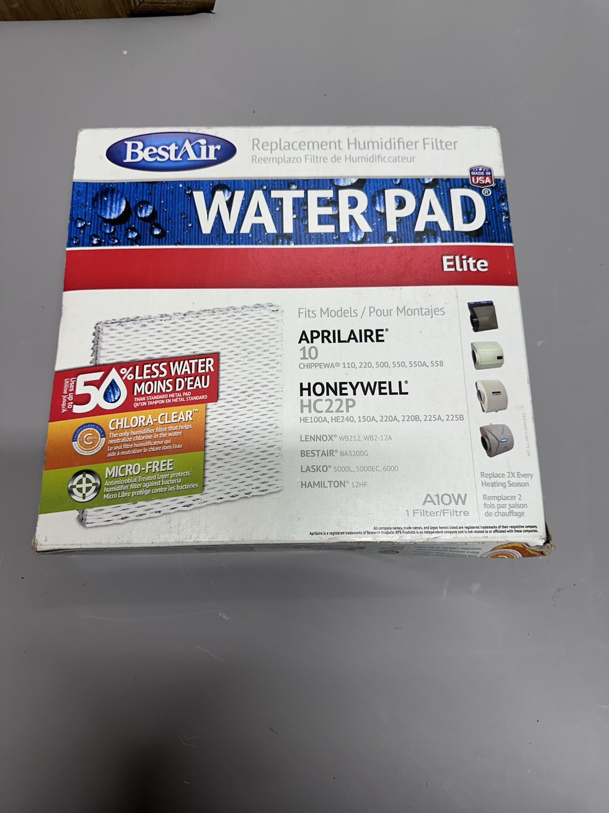BestAir Elite Water Pad Replacement Humidifier Filter A10W Captures Bacteria