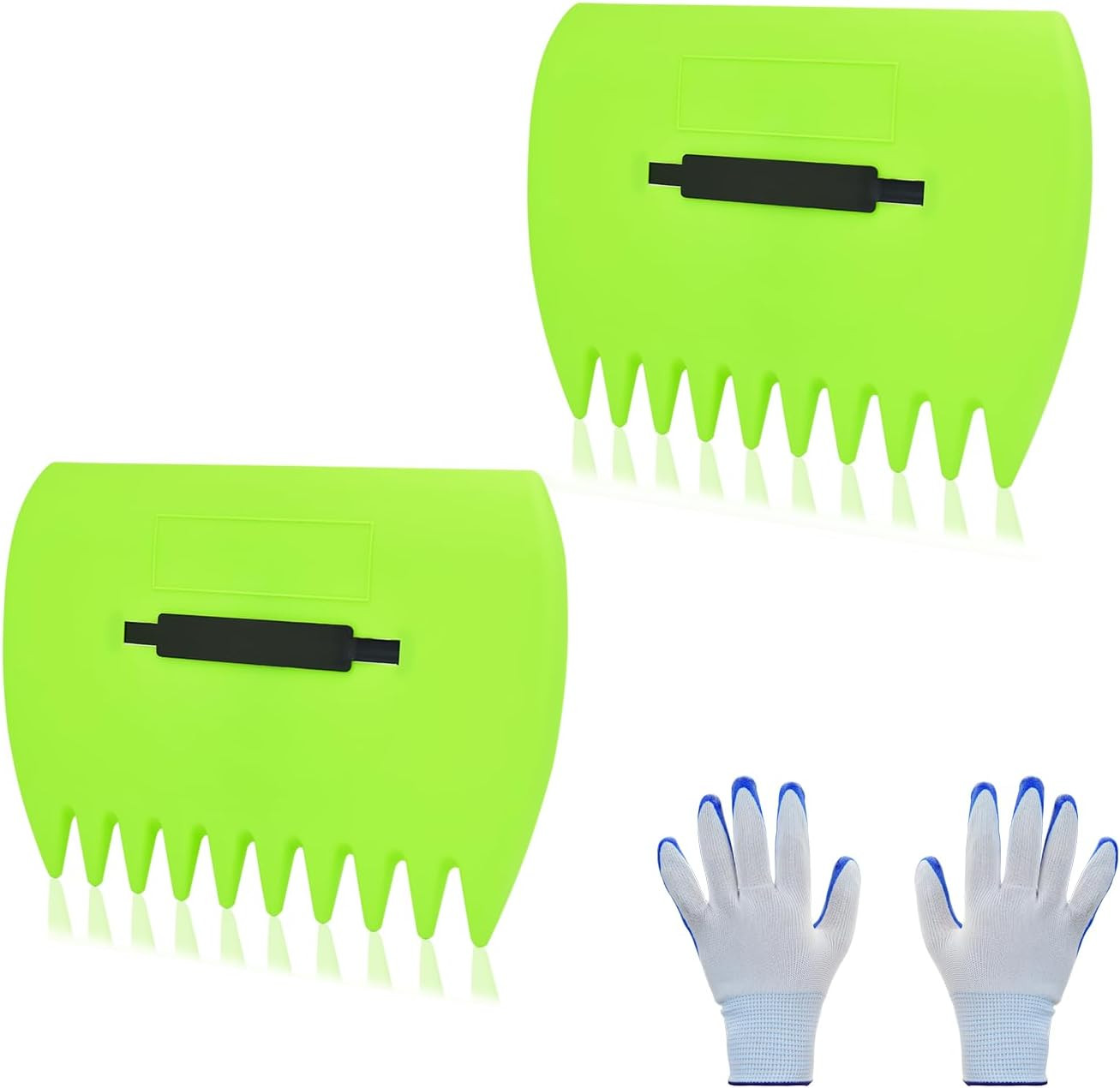 Leaf Scoops Hand Rakes, Leaf Scoops and Claws with Gloves, Lightweight Plastic L