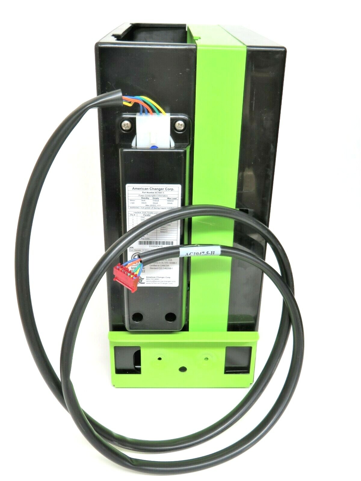 American Changer Green Stripe Coin Hopper 2nd Gen CC Talk board with LCD display