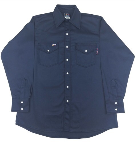 Lapco 7oz Flame Retardant Navy Blue Work Shirt Large