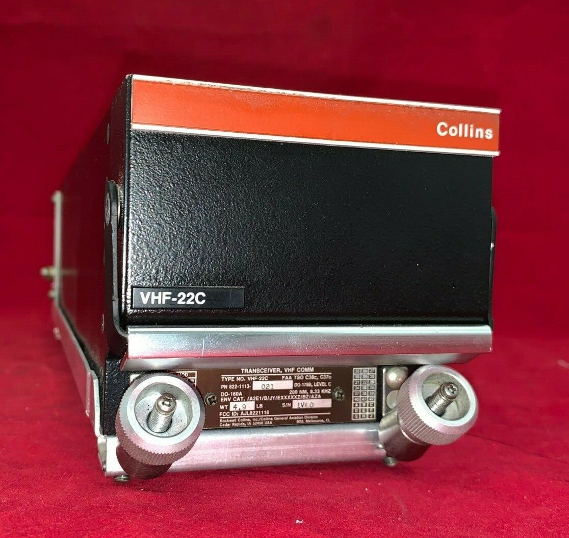 Collins VHF-22C COM P/N 822-1113-021. Comes with 8130. Exchange $1250.