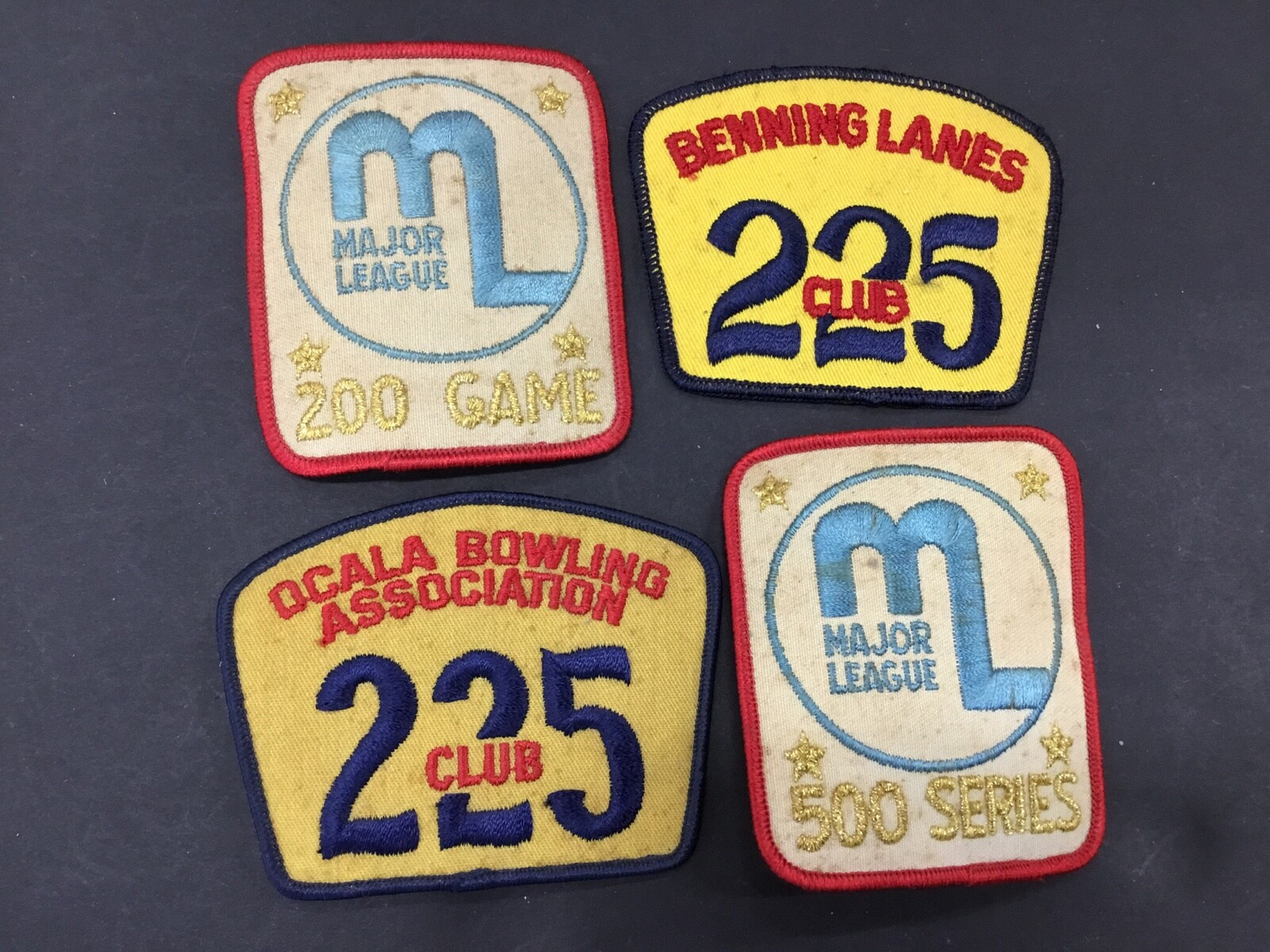 Vintage lot of 4 Bowling Patches lanes Ocala bowling league club bowling
