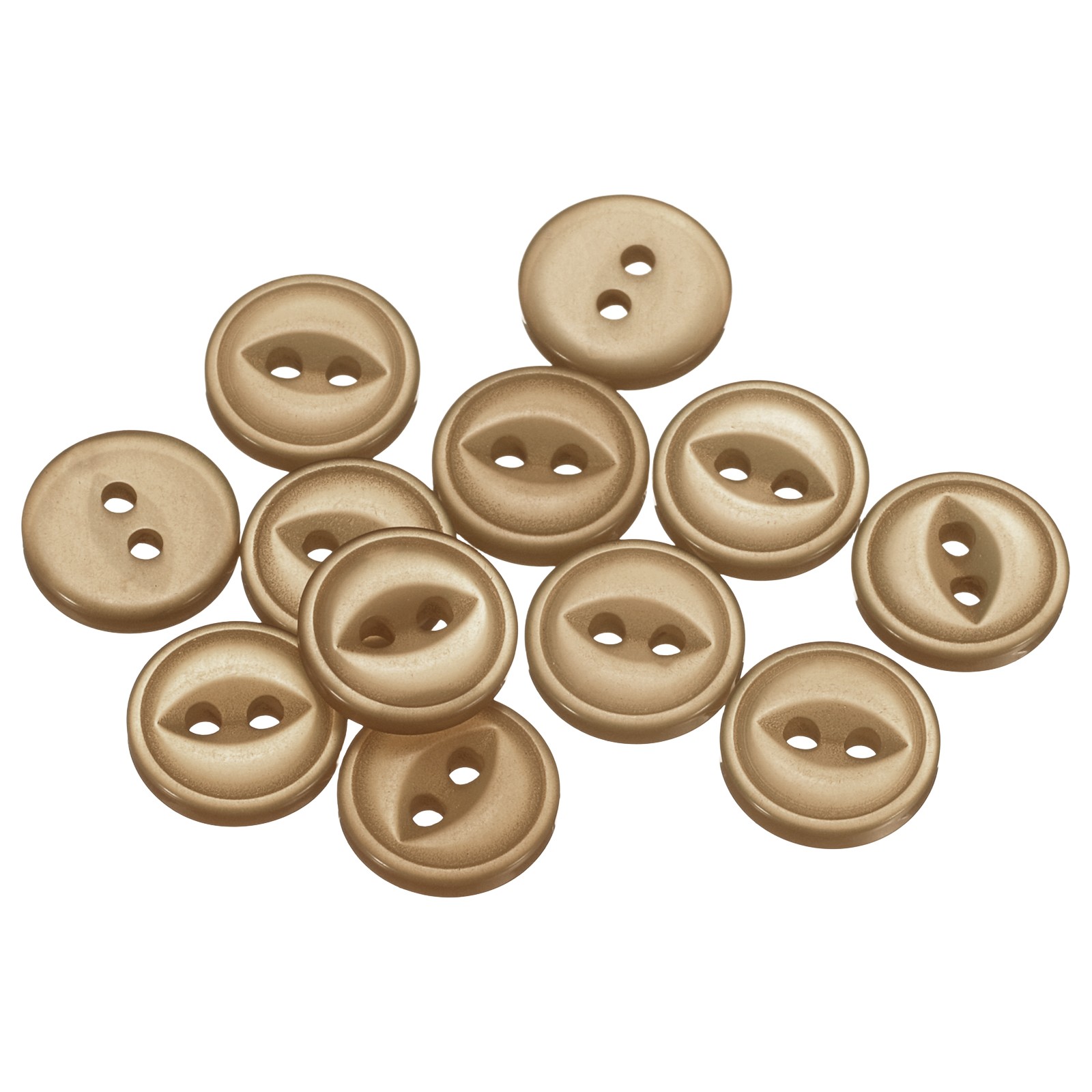 12pcs Brown Round Sewing Buttons 11.5mm Resin 2 Hole Fish Eye Craft Button