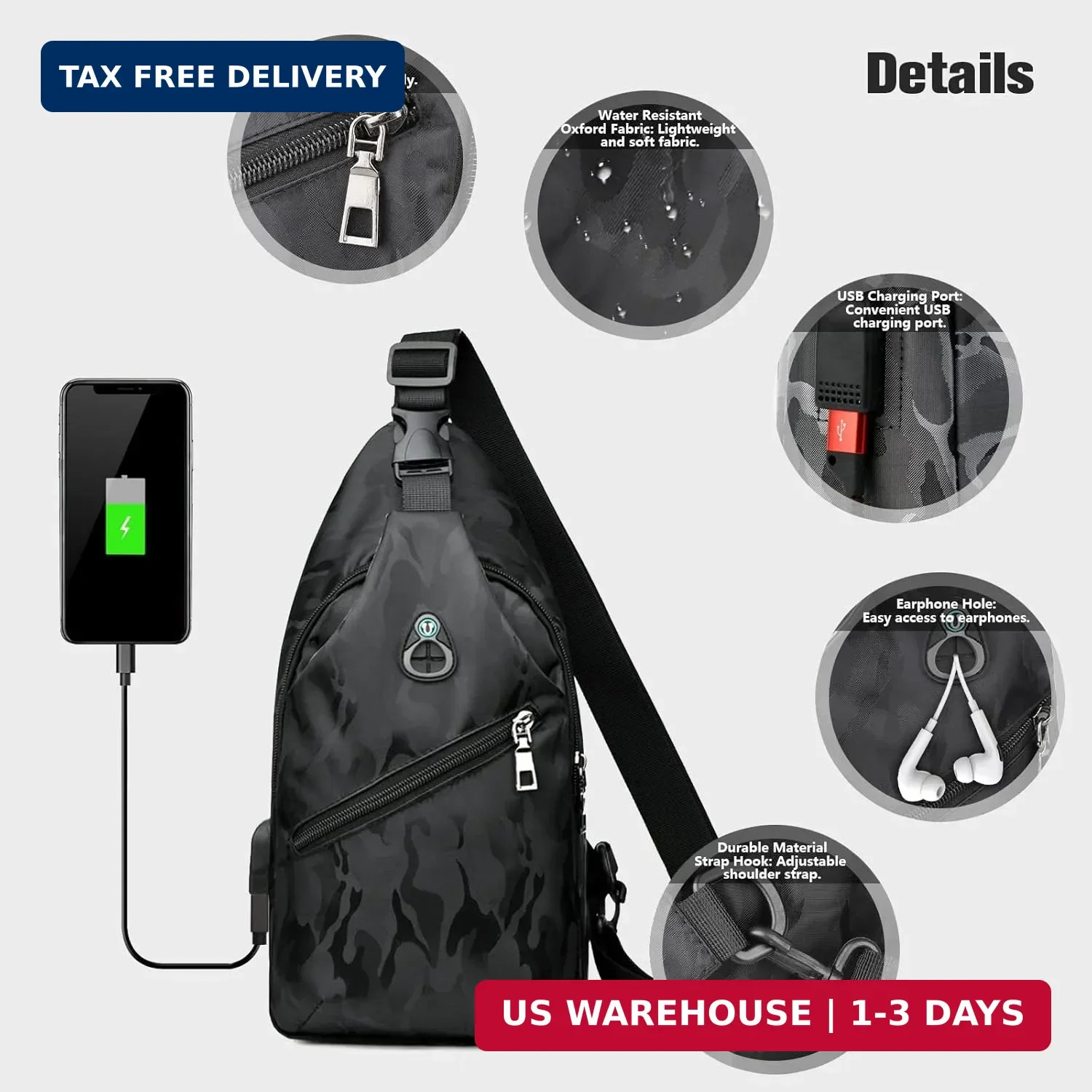 Sling Crossbody Backpack for Nintendo Switch/2/Lite/OLED, Portable Waterproof Sh