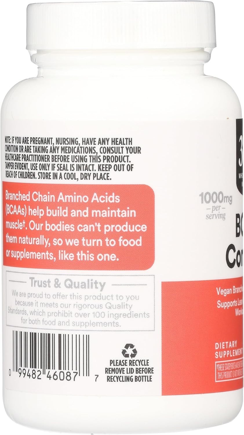 60 Capsules of BCAA Complex - Elevate Your Workout Recovery Naturally