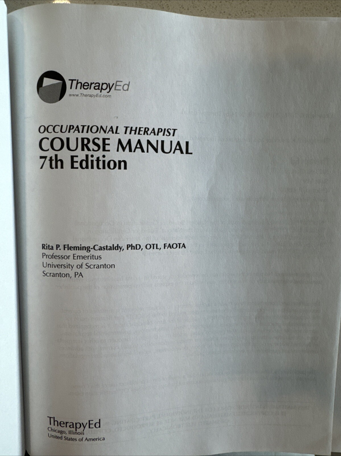 Therapy Ed National Occupation Therapist Certification Exam Review & Study Guide