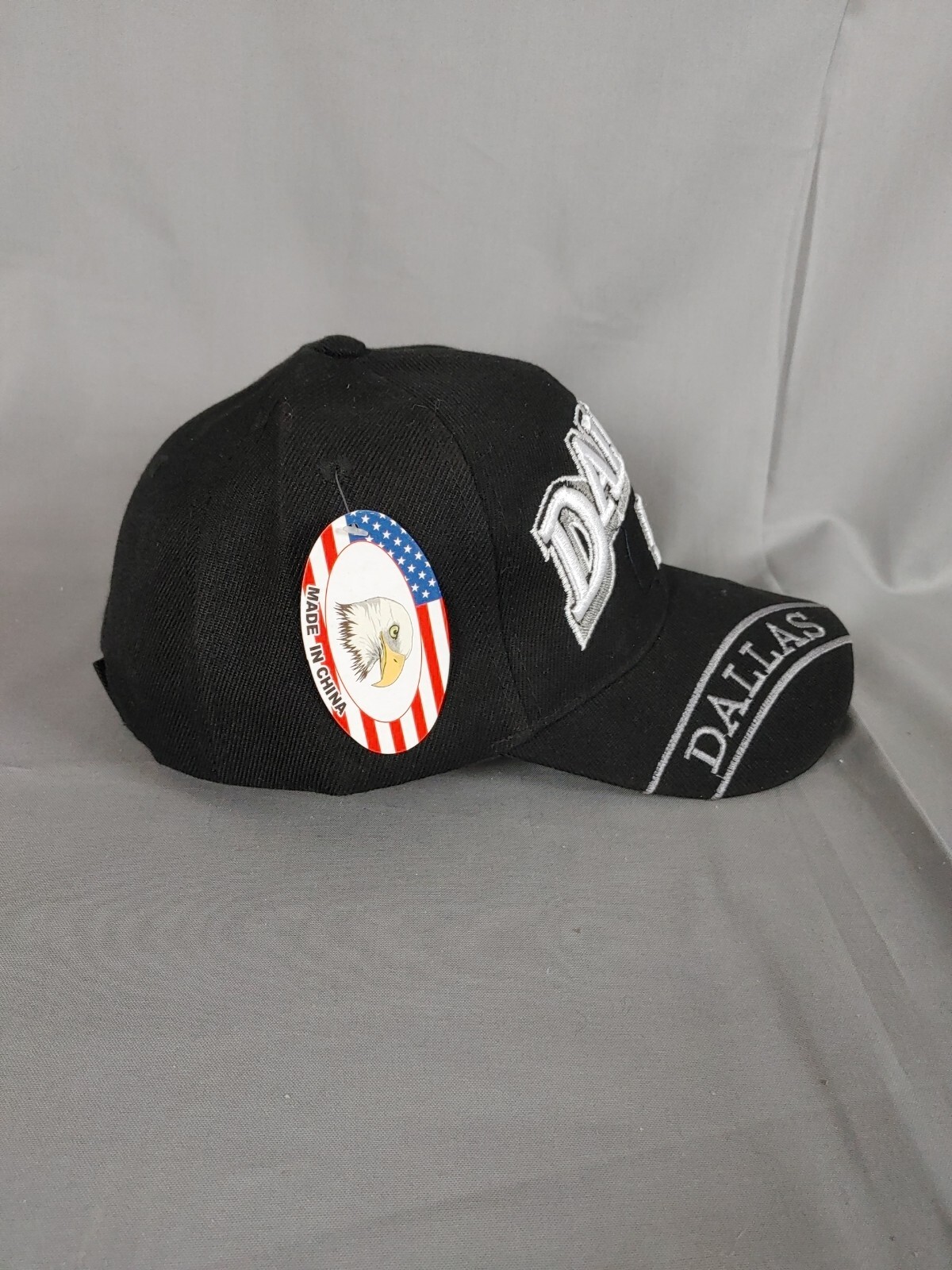 Dallas Black Ball Cap Embordered Bill Adjustable New with Tags