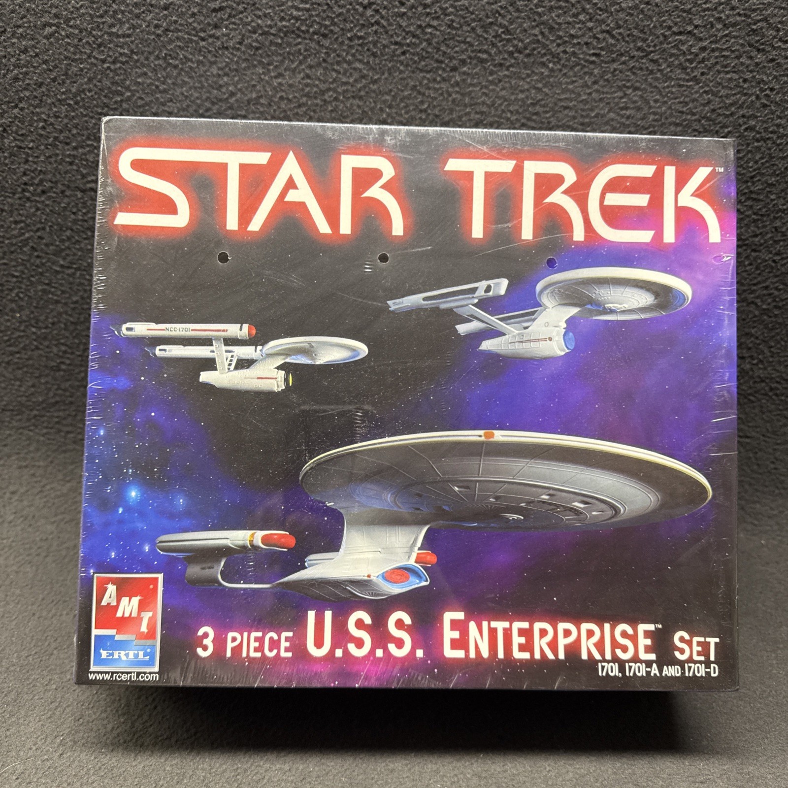AMT Star Trek U.S.S. Enterprise 3 Piece Set 1701 1701-A 1701-D Model Kit Sealed