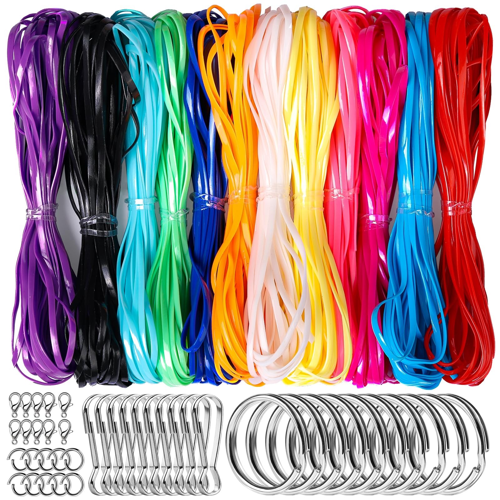 Cordón de plástico brillante, color intenso, ideal para manualidades y pulseras