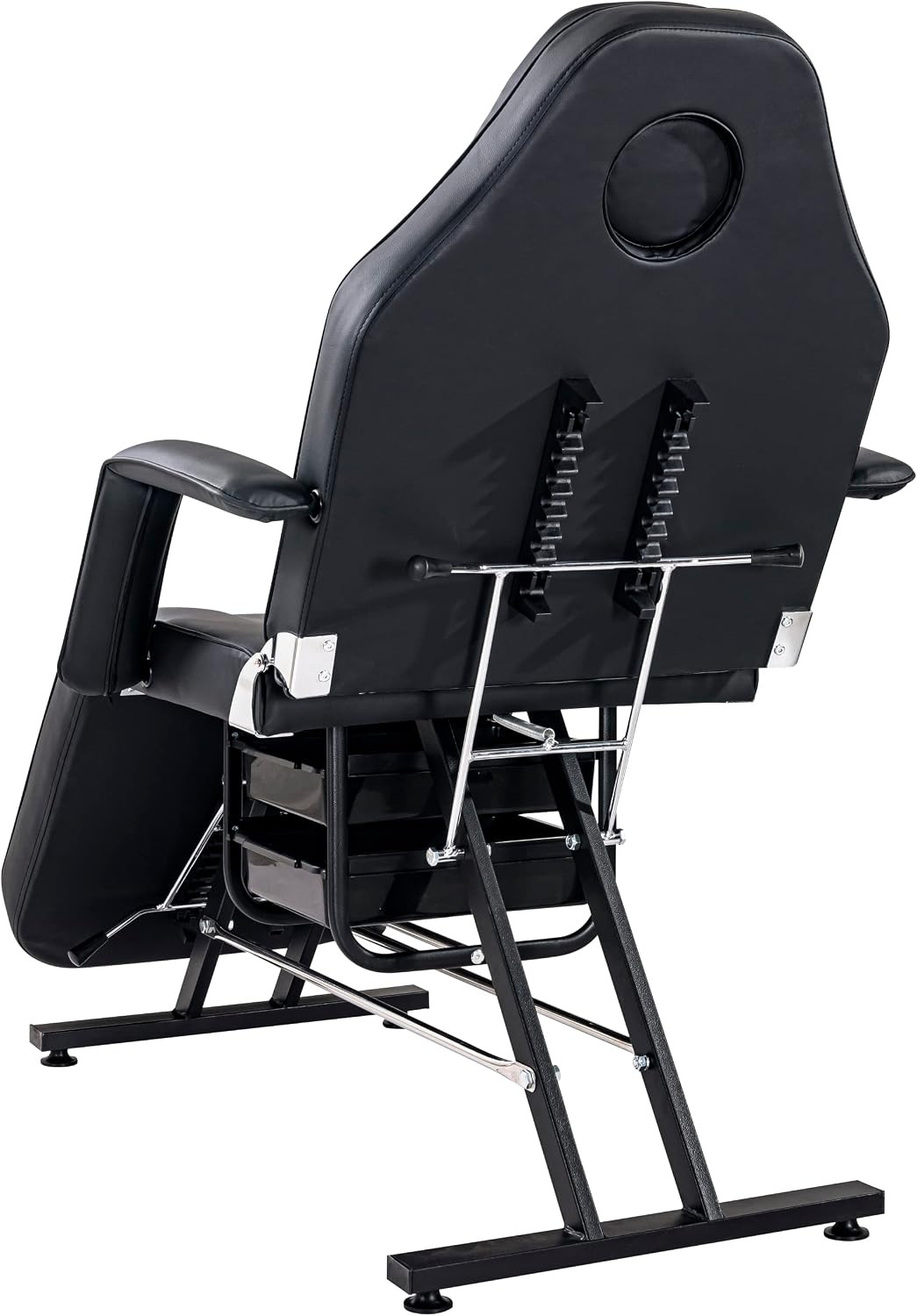 Hydraulic Tattoo Chair & Facial Bed with Adjustable 3-Section Design, Black