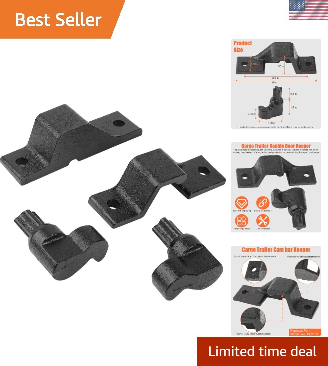 Trailer Cam Hasp Bolt Kit for Trailer Side Door Locking System 8X1