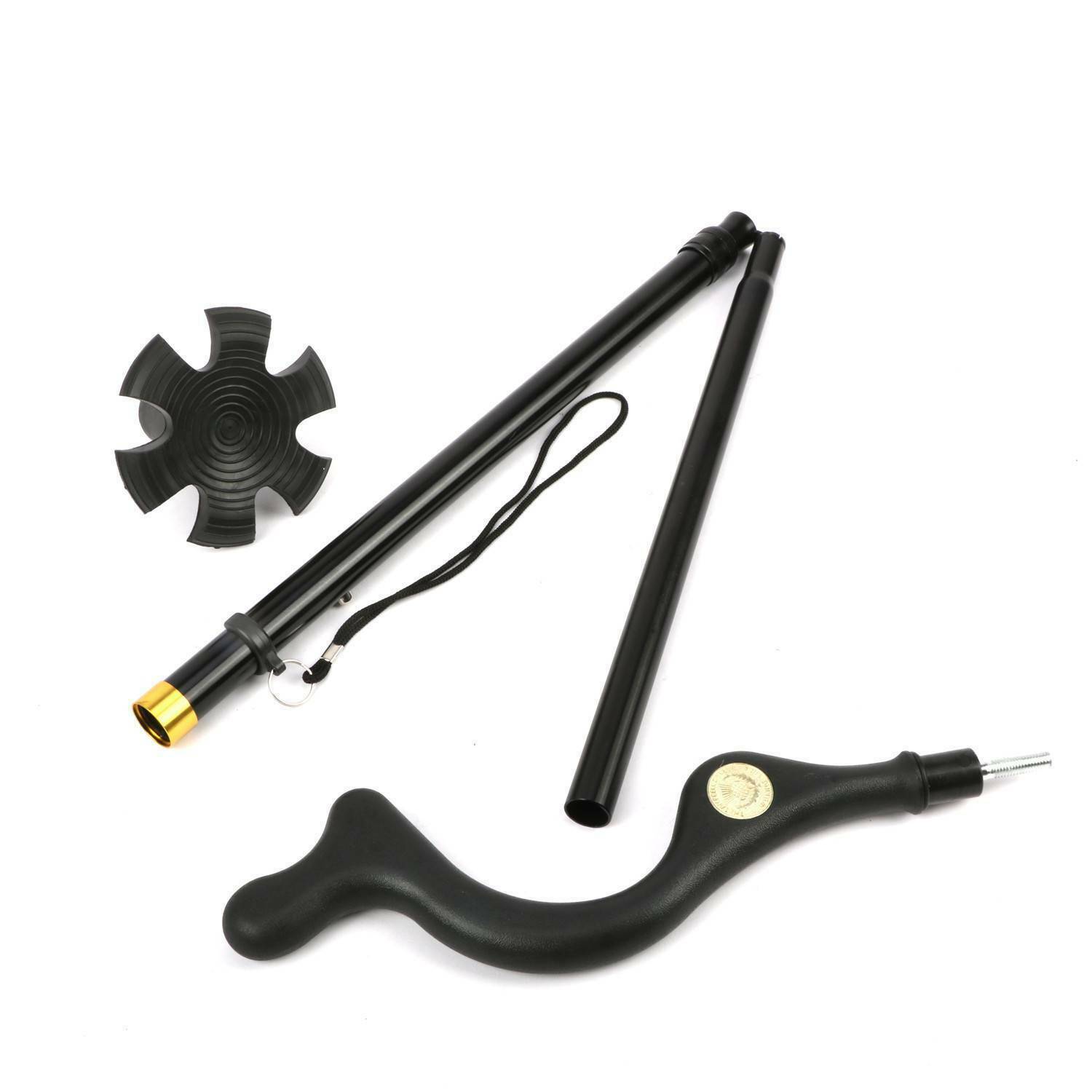 Straight Posture Cane Adjustable Height Walking Stick Folding Trekking Pole US