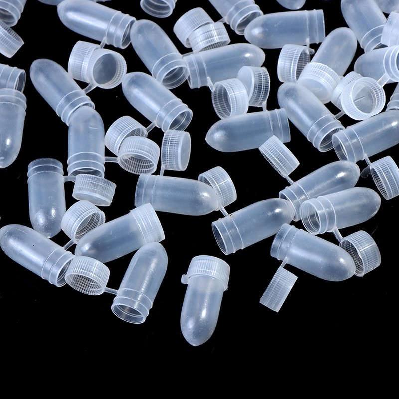 100 Pcs Portable Flip Lid Transparent Capsule Storage Containers Pill Box NJJOYZ